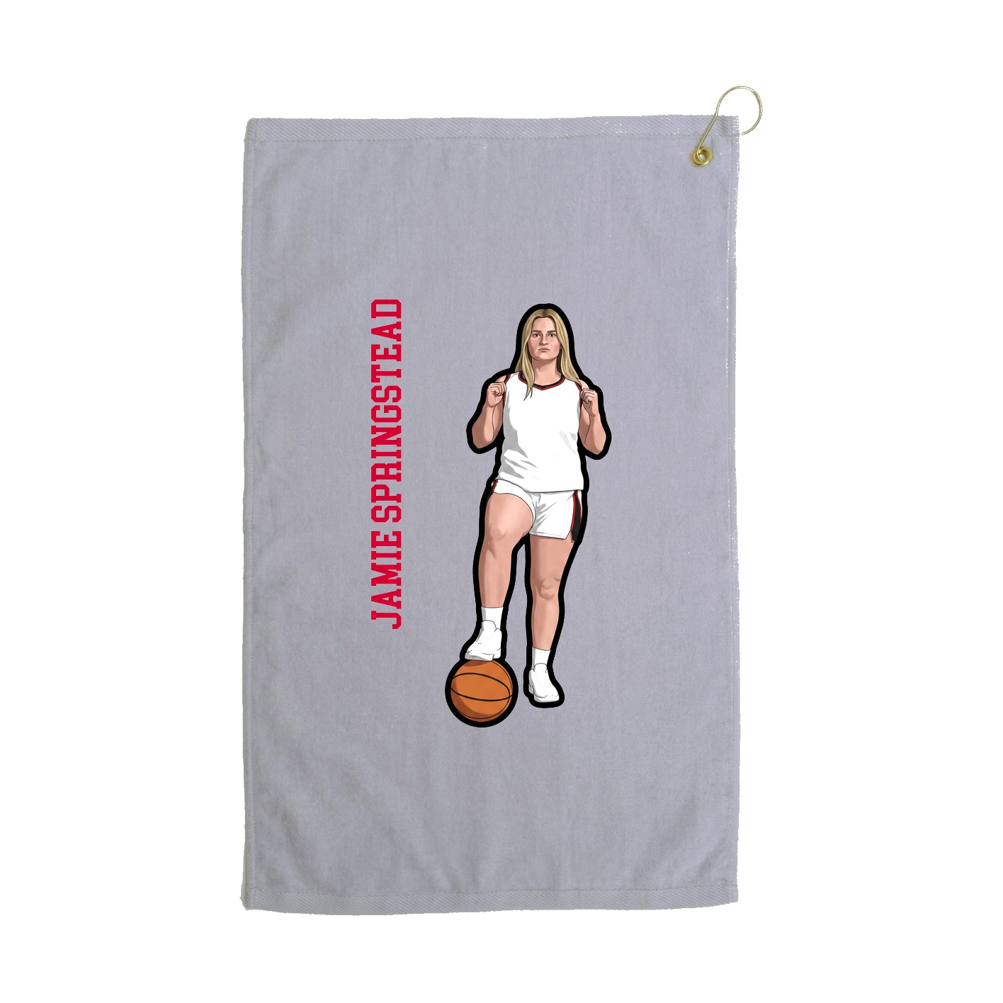 Golf Towel — Name Vertical in Grey