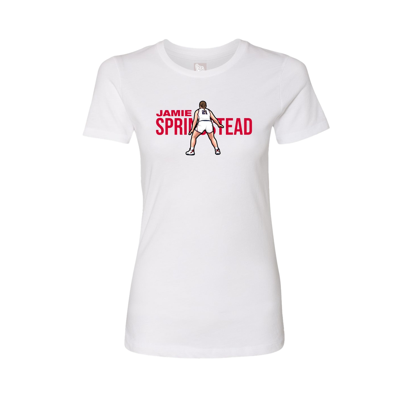 Fitted Women's Tee — Player Name in White
