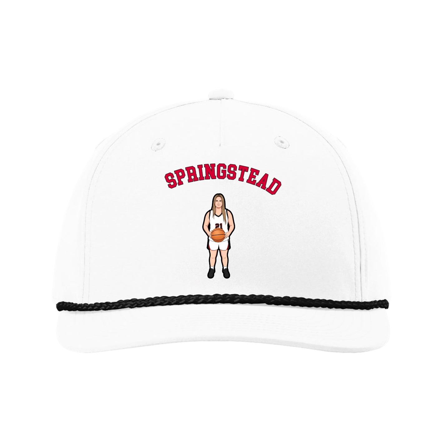 Five-Panel Classic Rope Cap — Shirsey Arch in White
