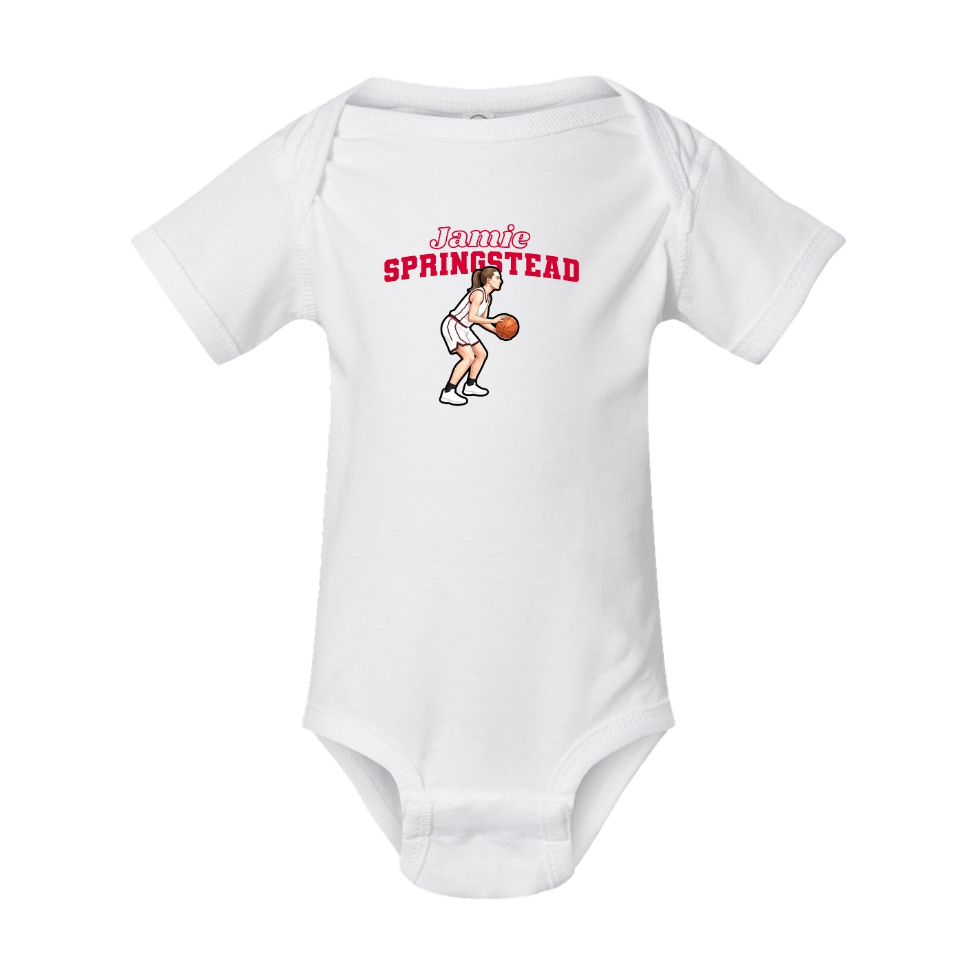 Baby Onesie — Name Arch in White