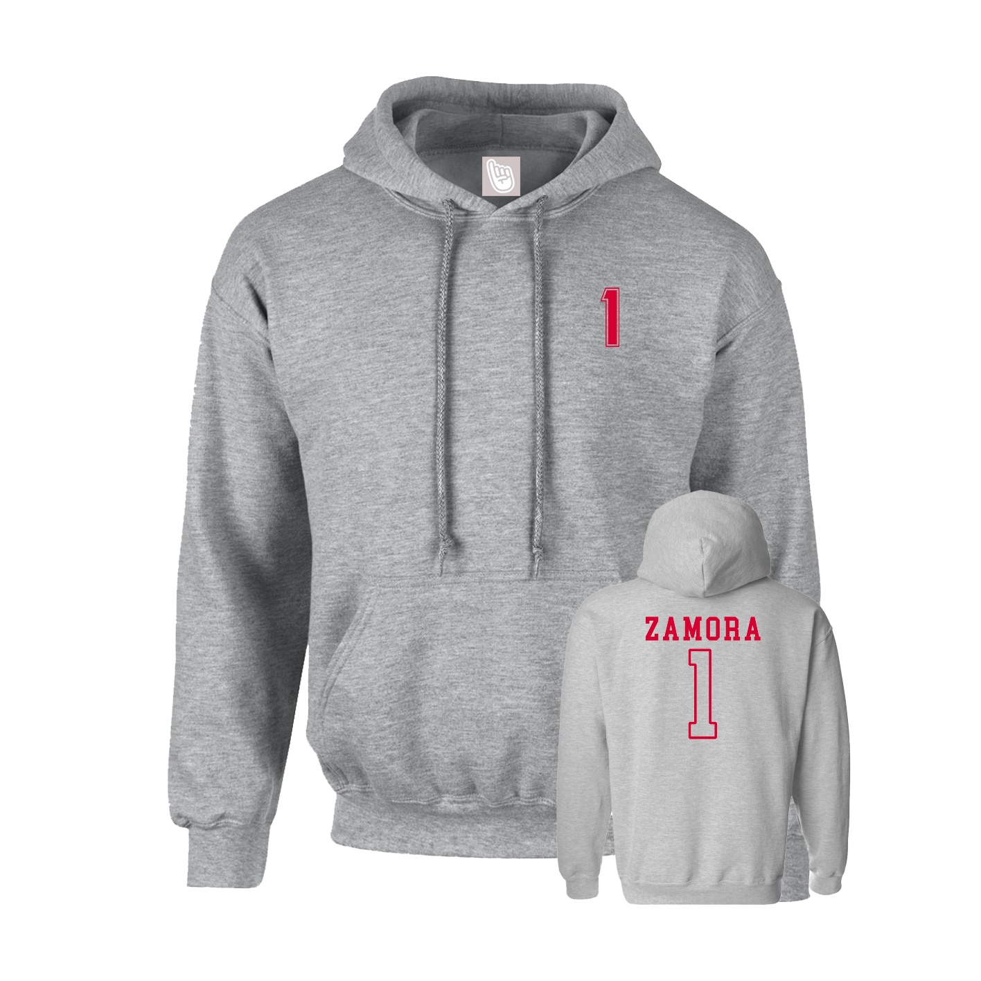 Hoodie — Chest Back in Grey