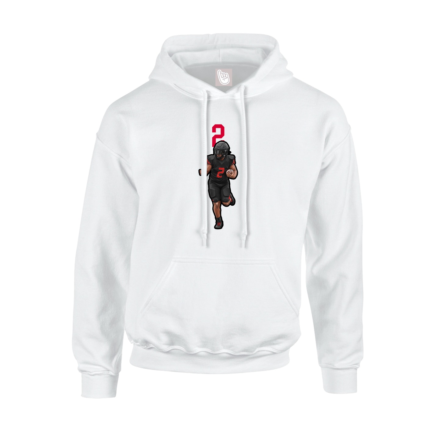 Youth Hoodie — Number Top in White