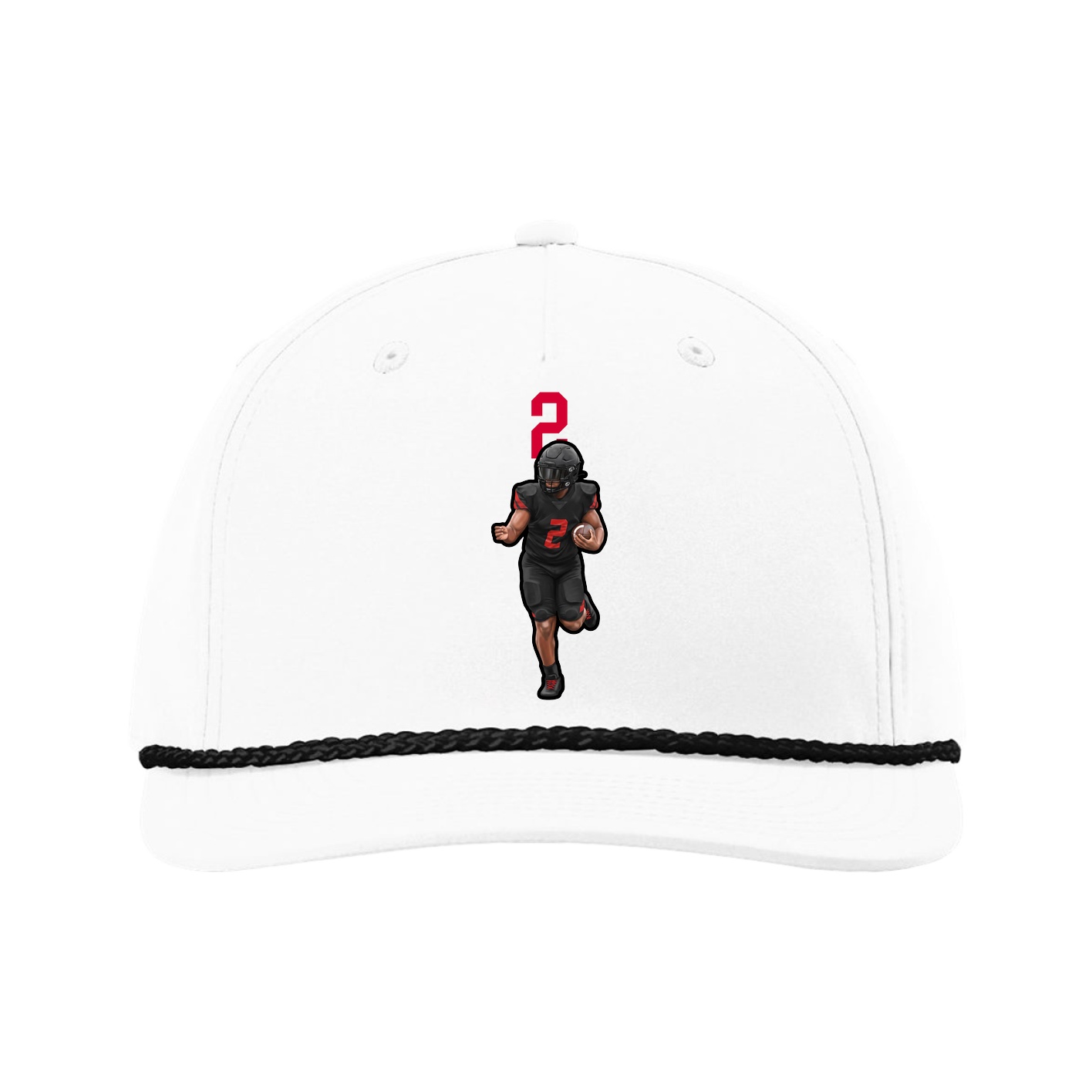 Five-Panel Classic Rope Cap — Number Top in White