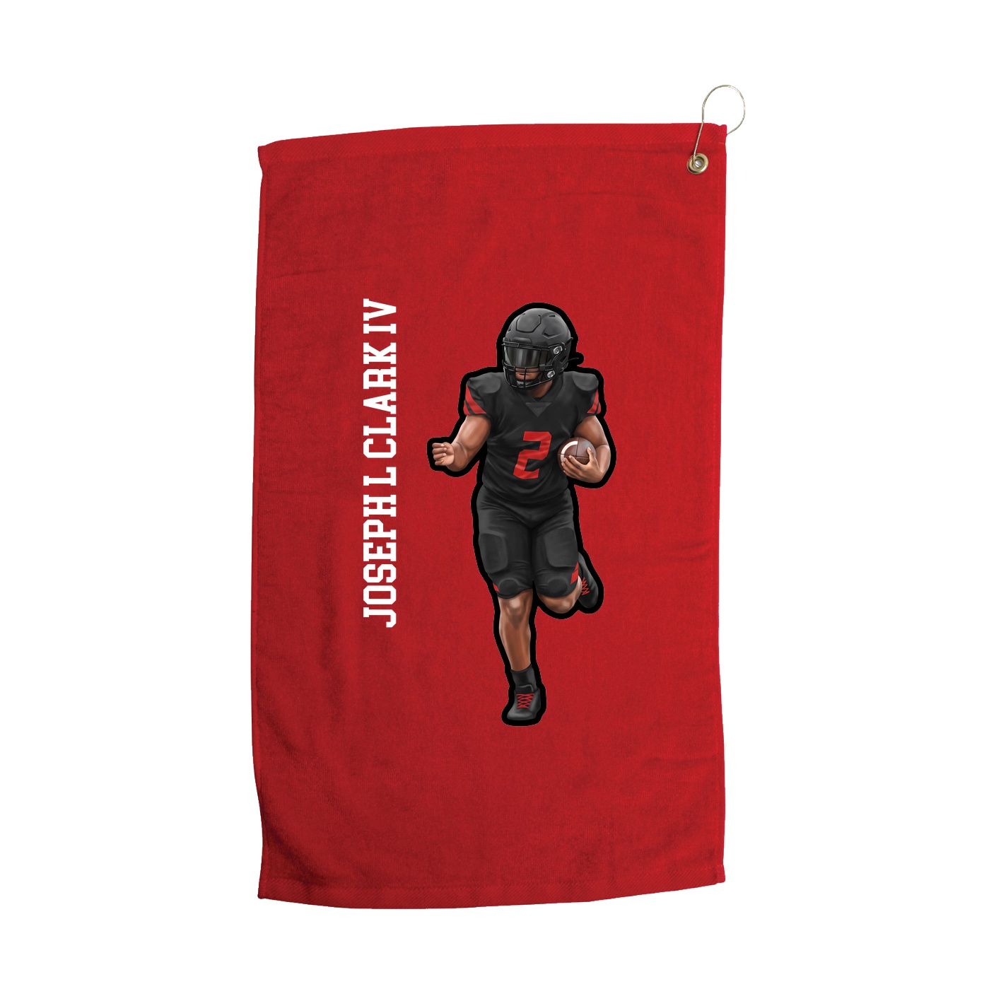 Golf Towel — Name Vertical in Red