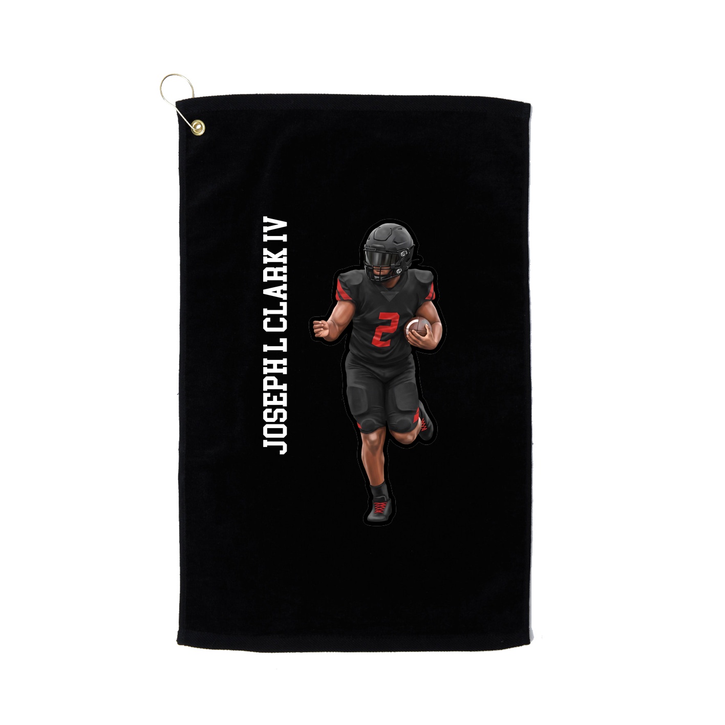 Golf Towel — Name Vertical in Black