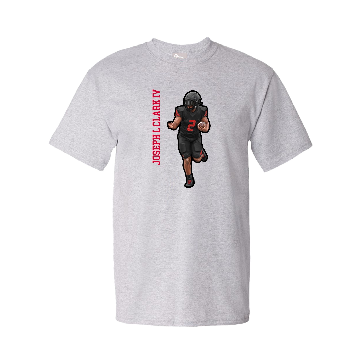 Youth Tee — Name Vertical in Grey