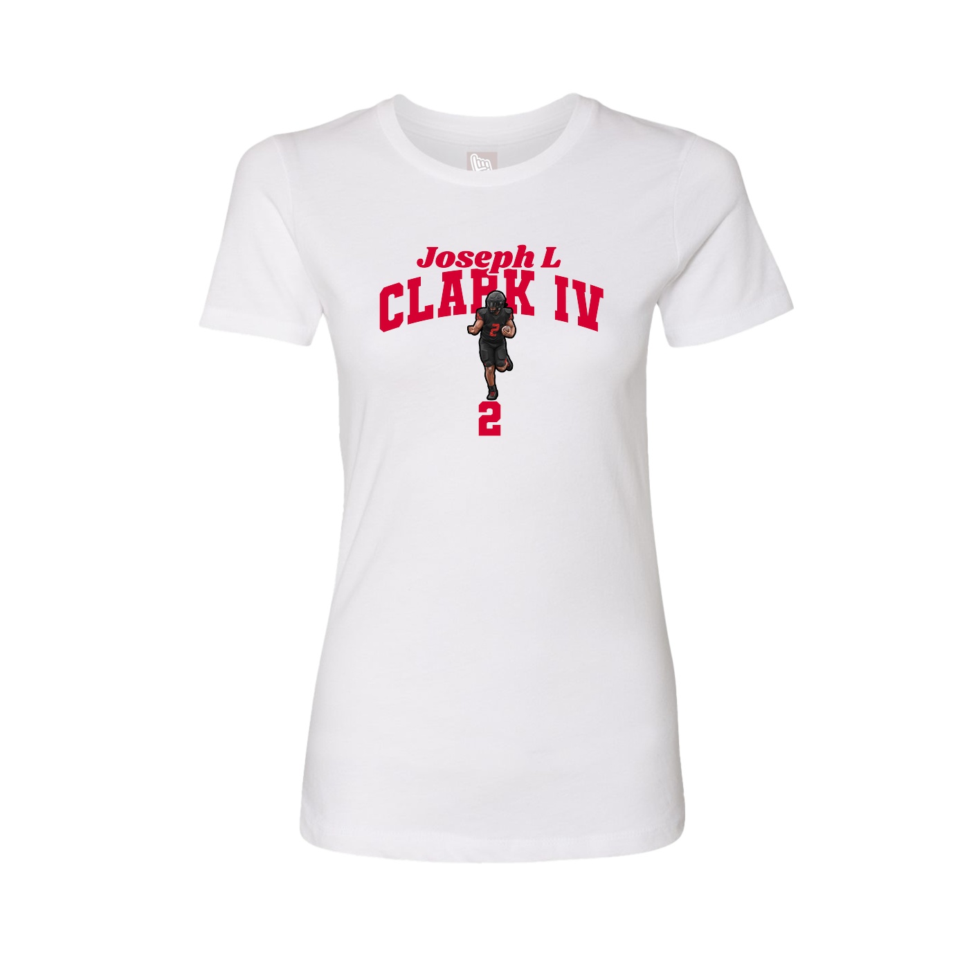Fitted Women's Tee — Signature Arch in White