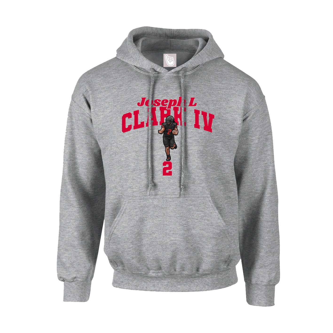 Youth Hoodie — Signature Arch in Grey
