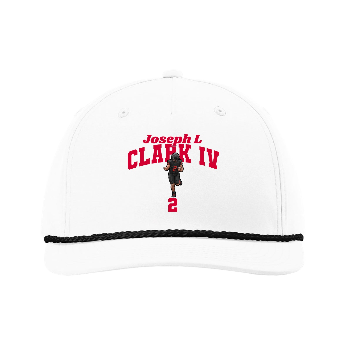 Five-Panel Classic Rope Cap — Signature Arch in White