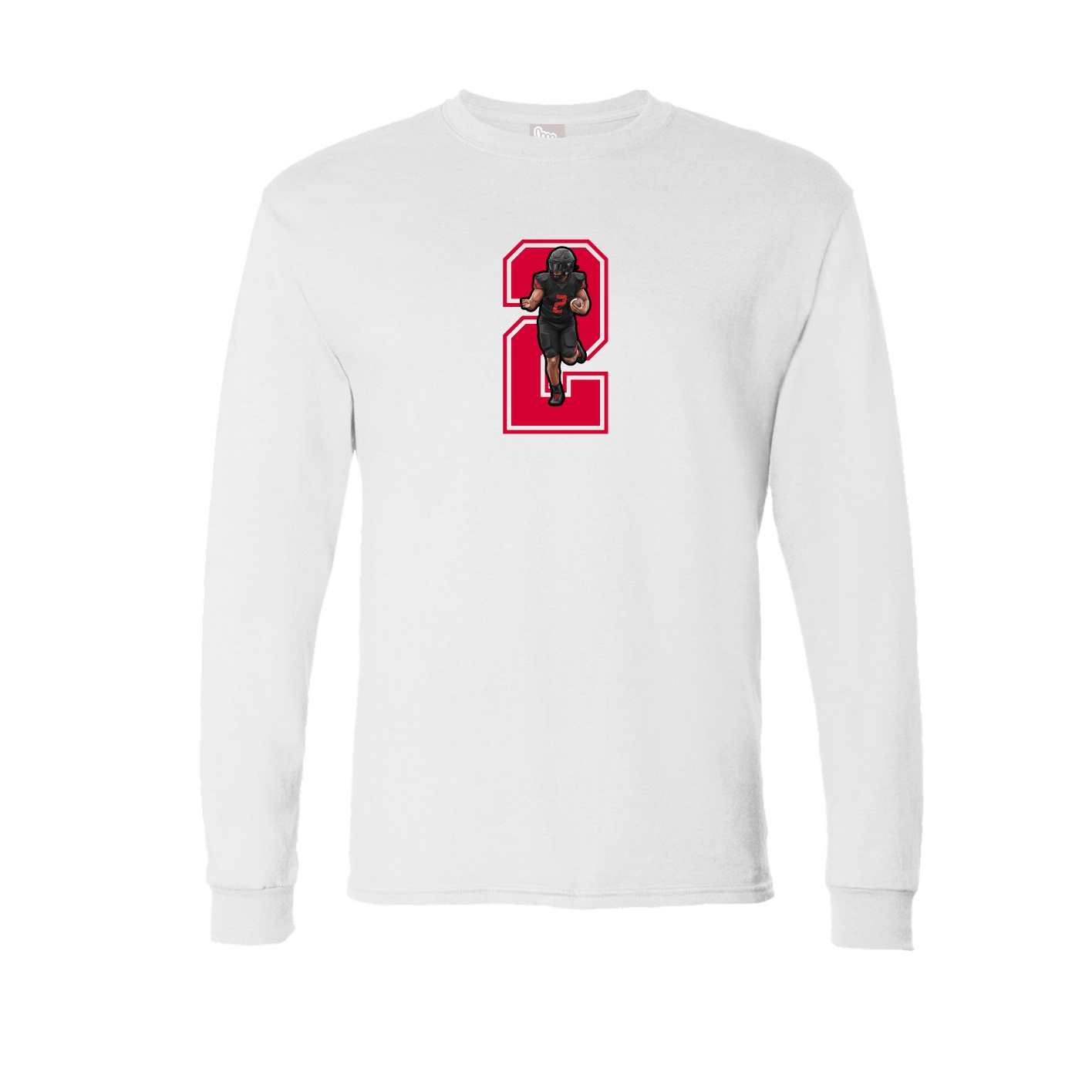 Long Sleeve Tee — Number in White