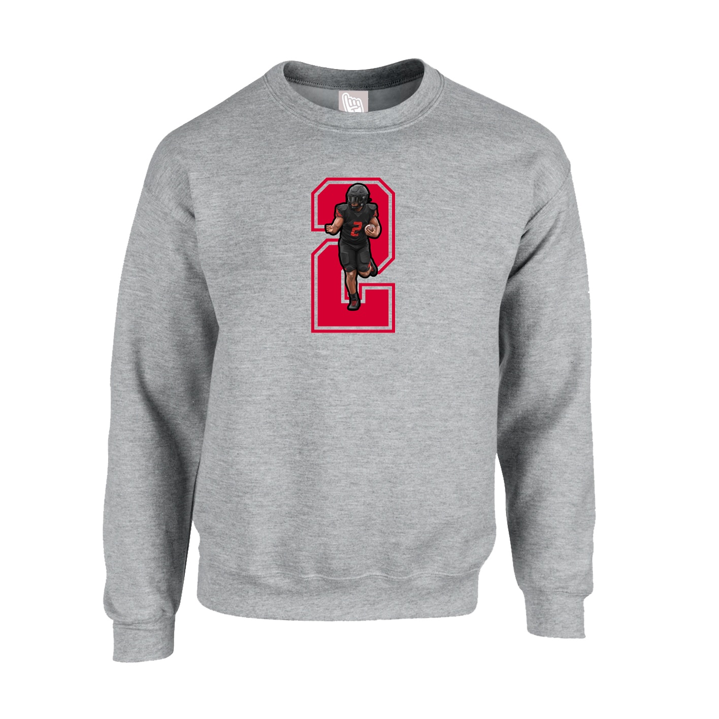 Fleece Crew — Number in Grey