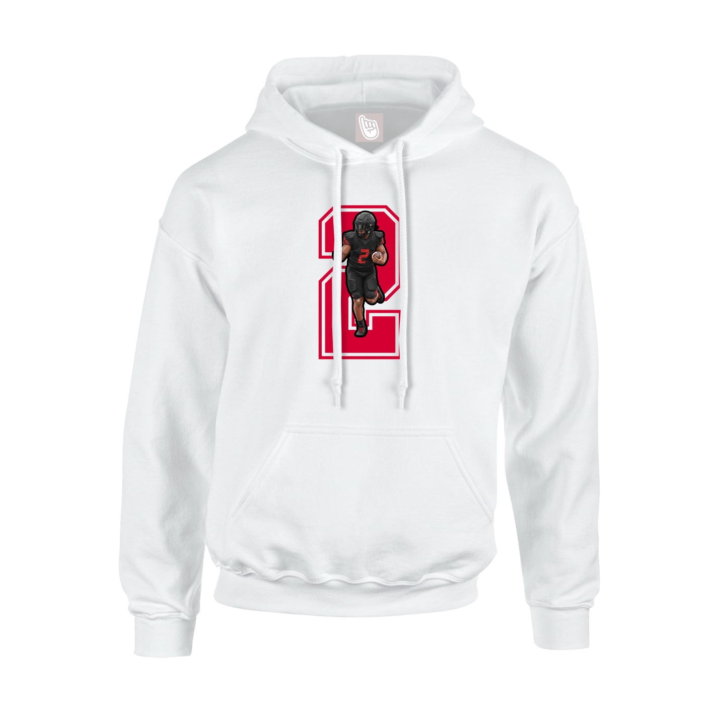 Youth Hoodie — Number in White