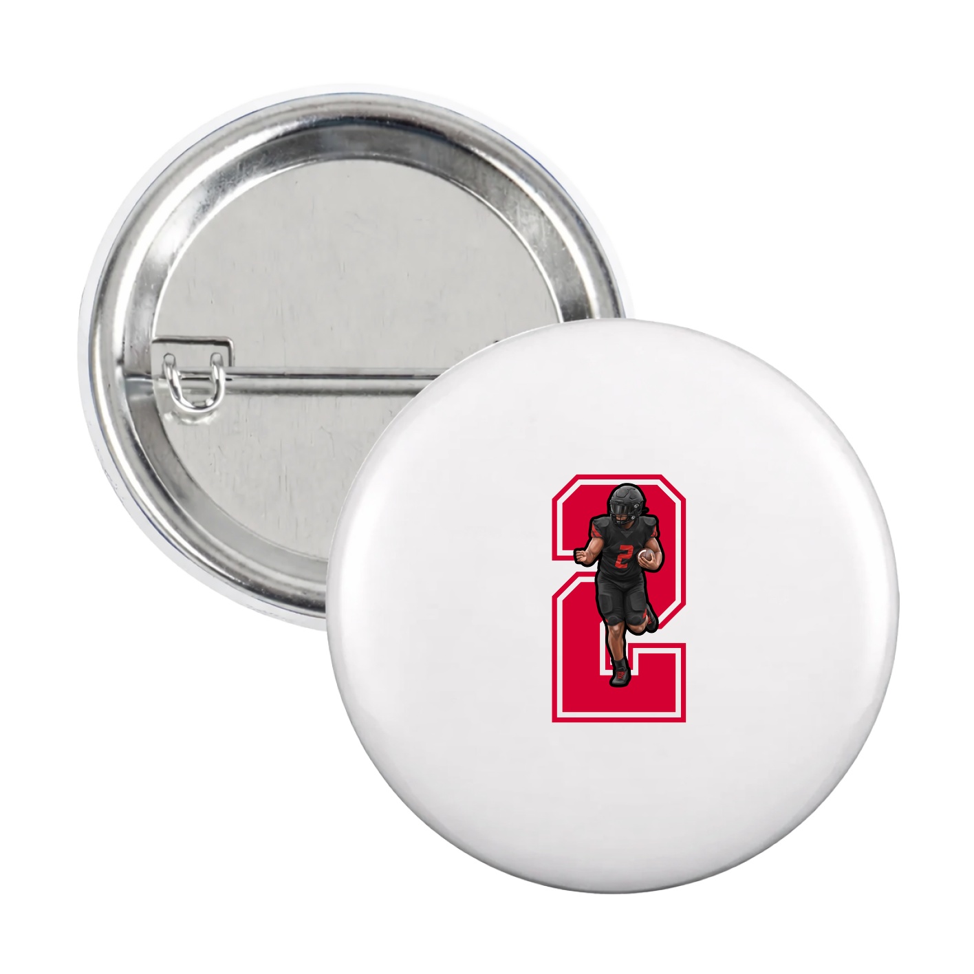 Game Day Button — Number in White
