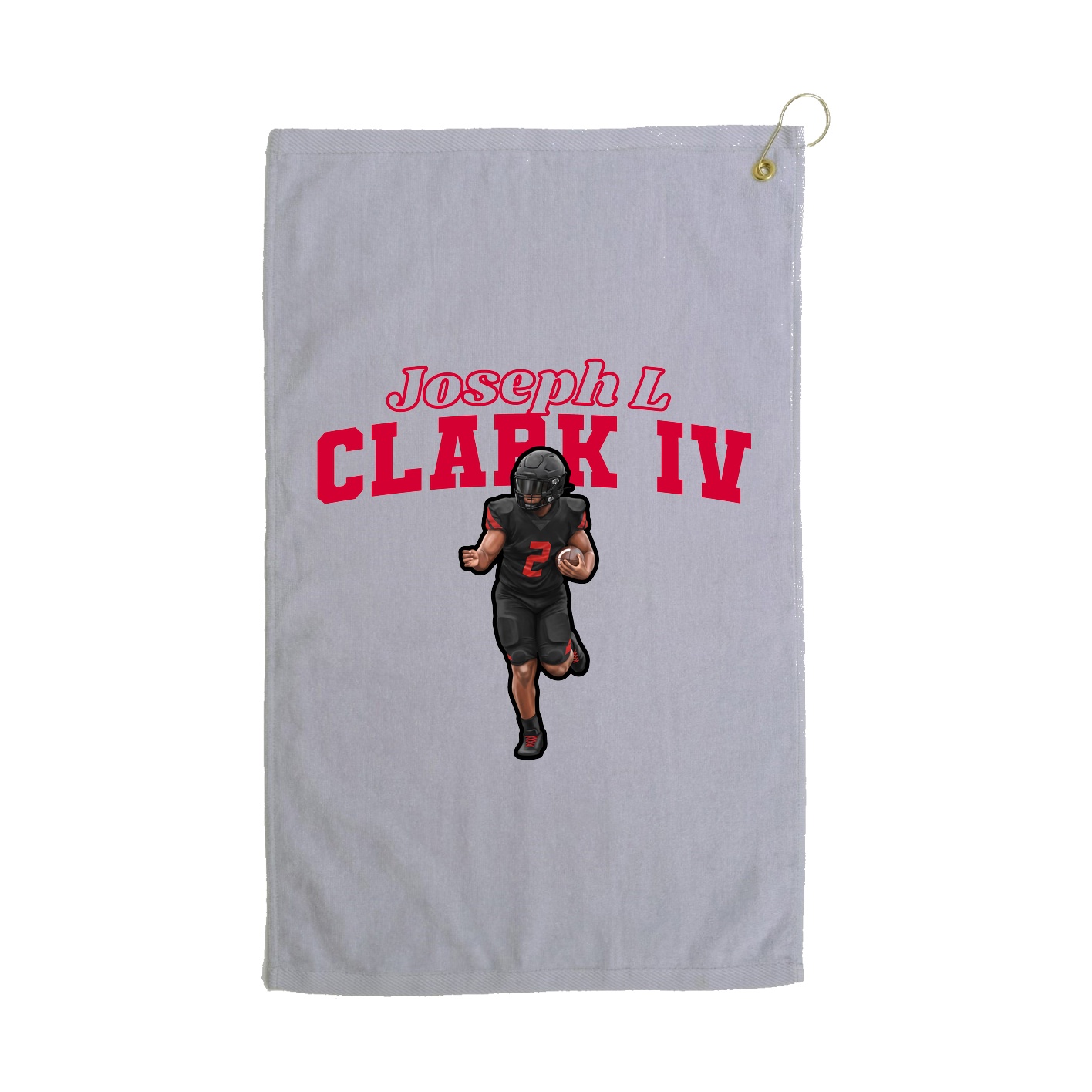 Golf Towel — Name Arch in Grey