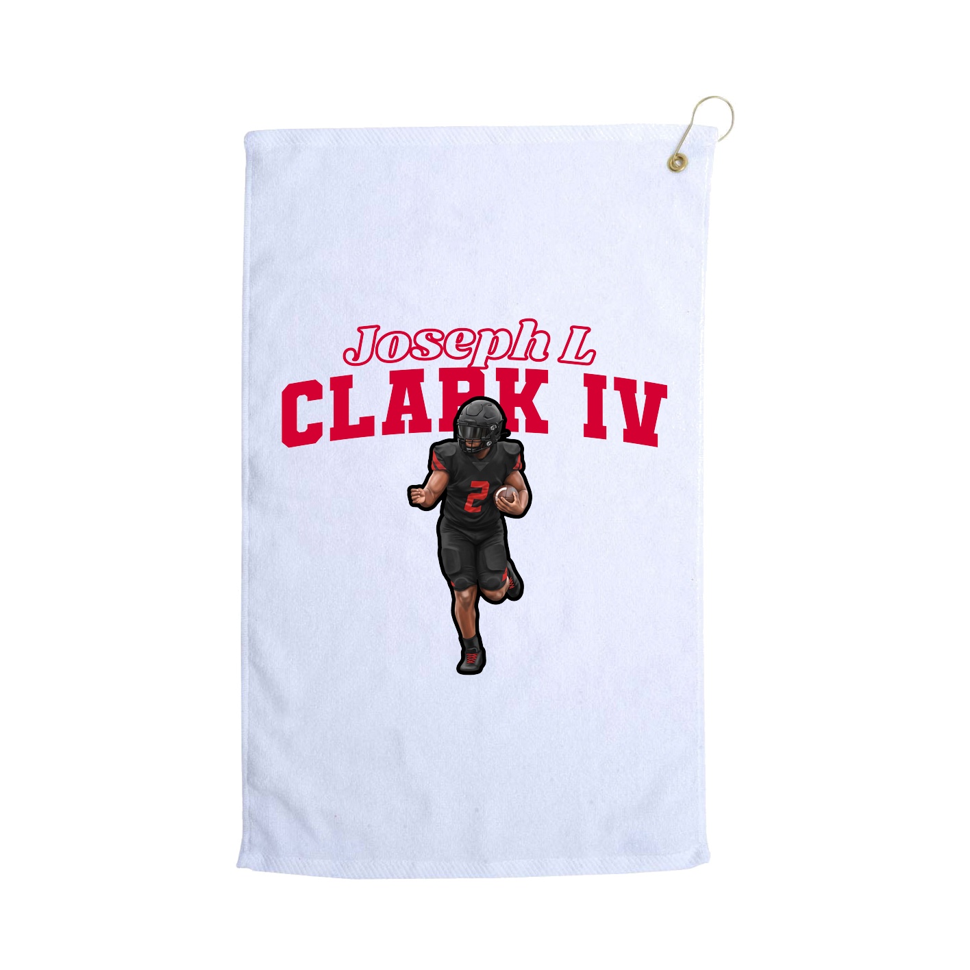 Golf Towel — Name Arch in White