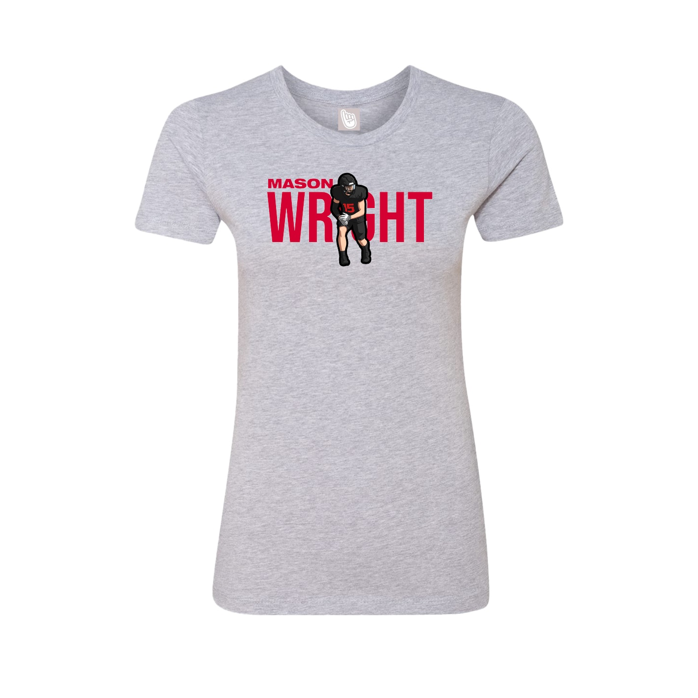Fitted Women's Tee — Player Name in Grey