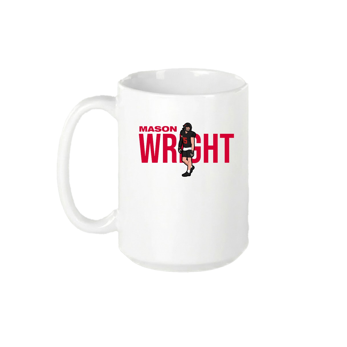 15oz Coffee Mug — Player Name in White