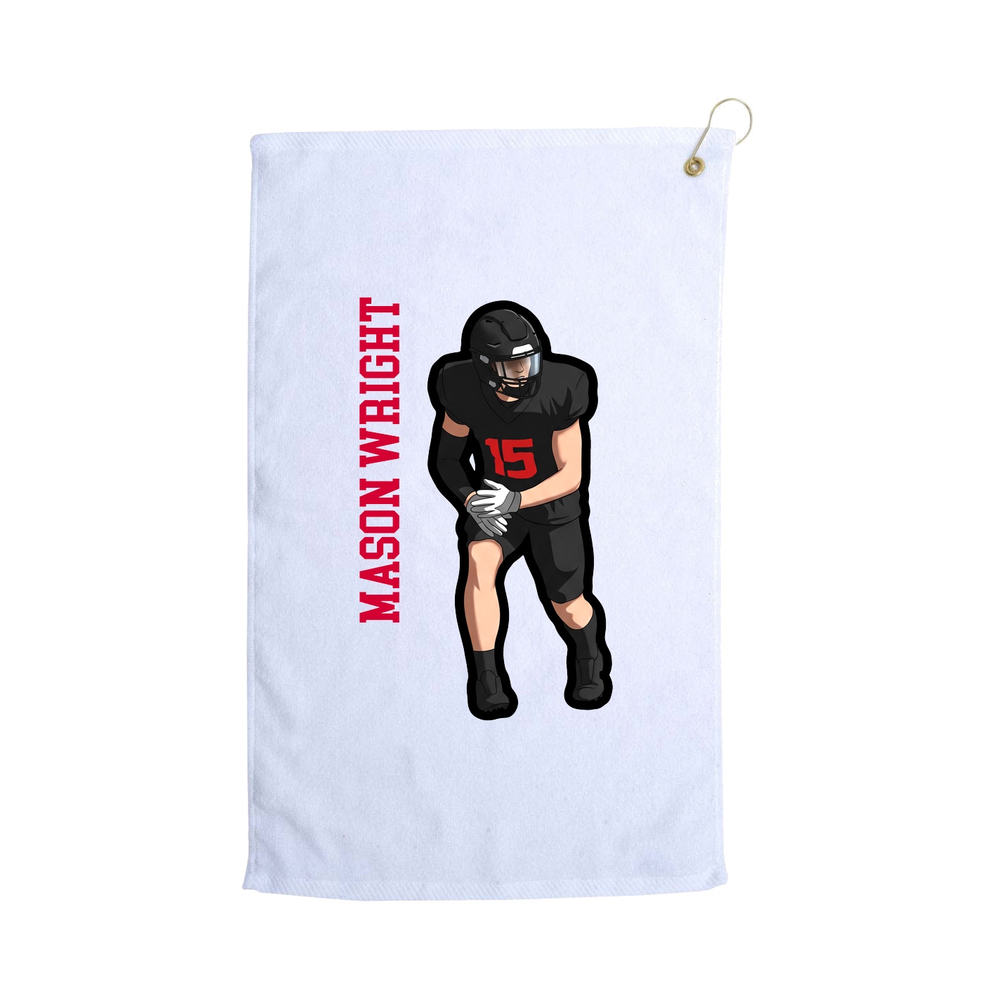 Golf Towel — Name Vertical in White