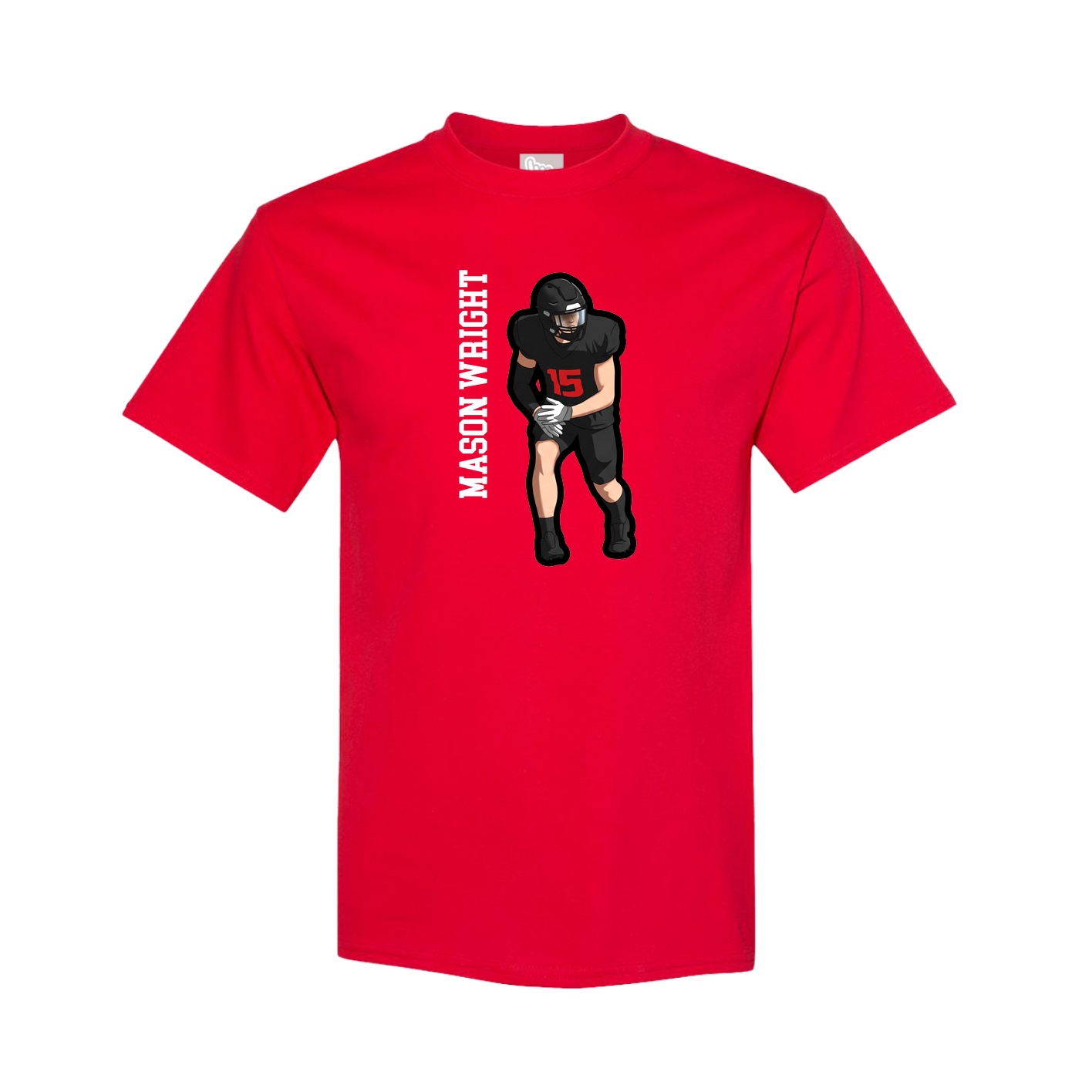 Youth Tee — Name Vertical in Red