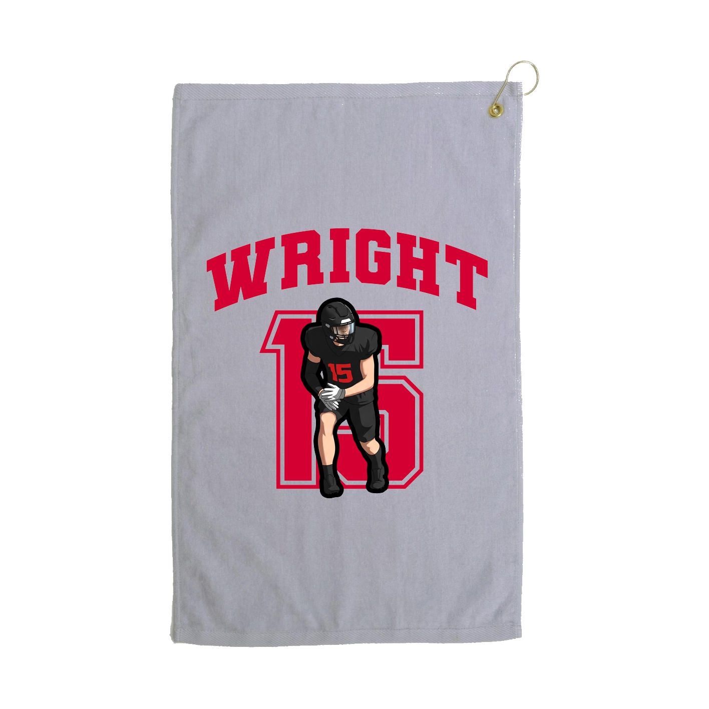 Golf Towel — Number in Grey