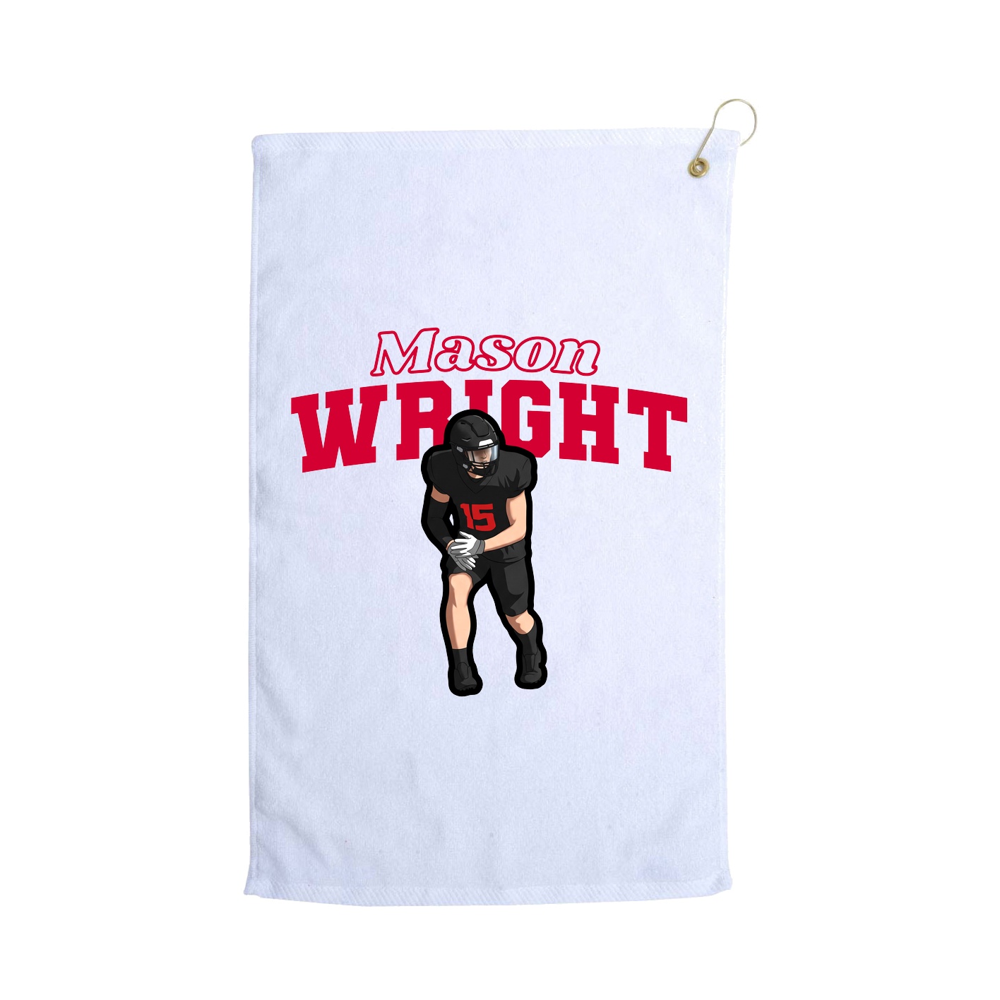 Golf Towel — Name Arch in White