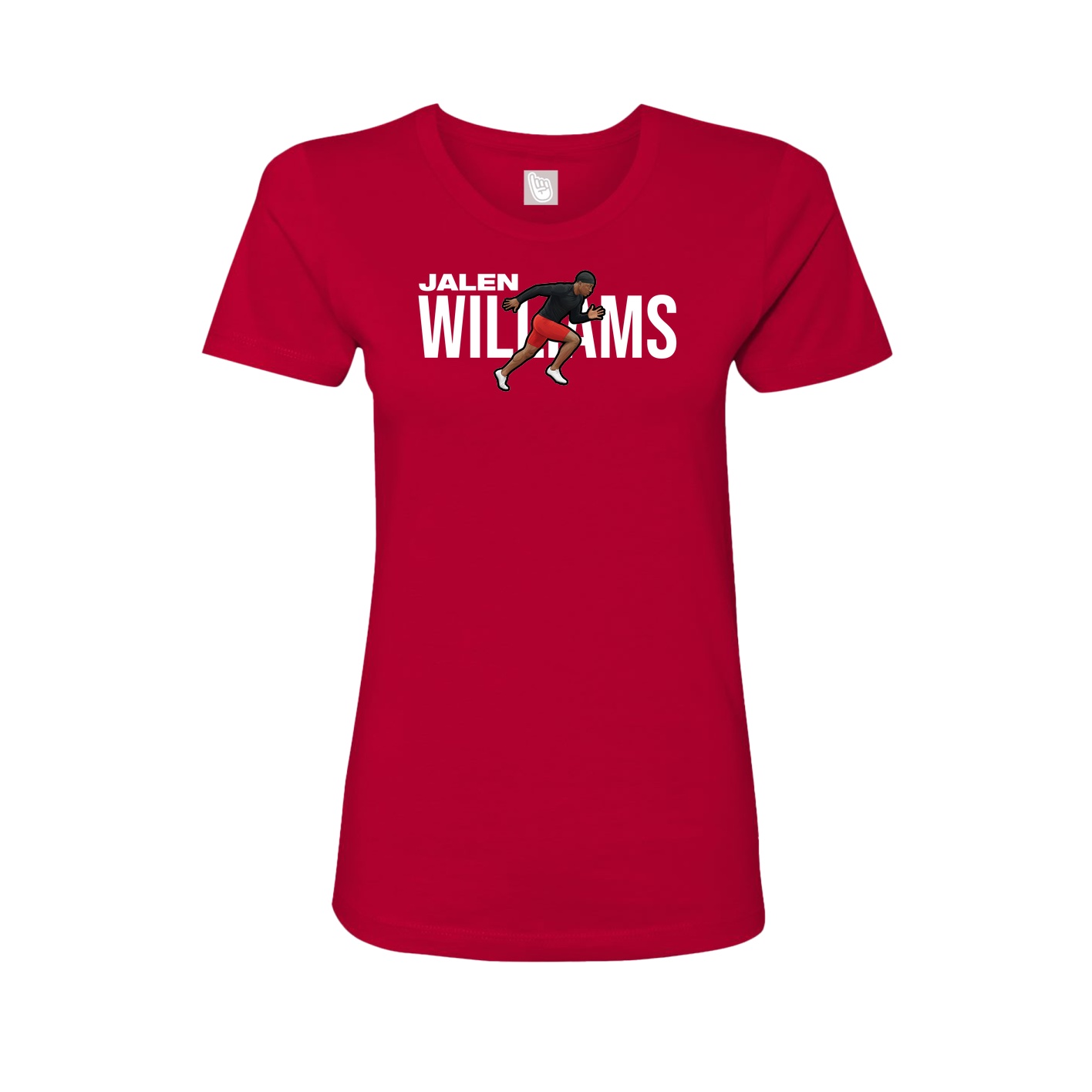 Fitted Women's Tee — Player Name in Red