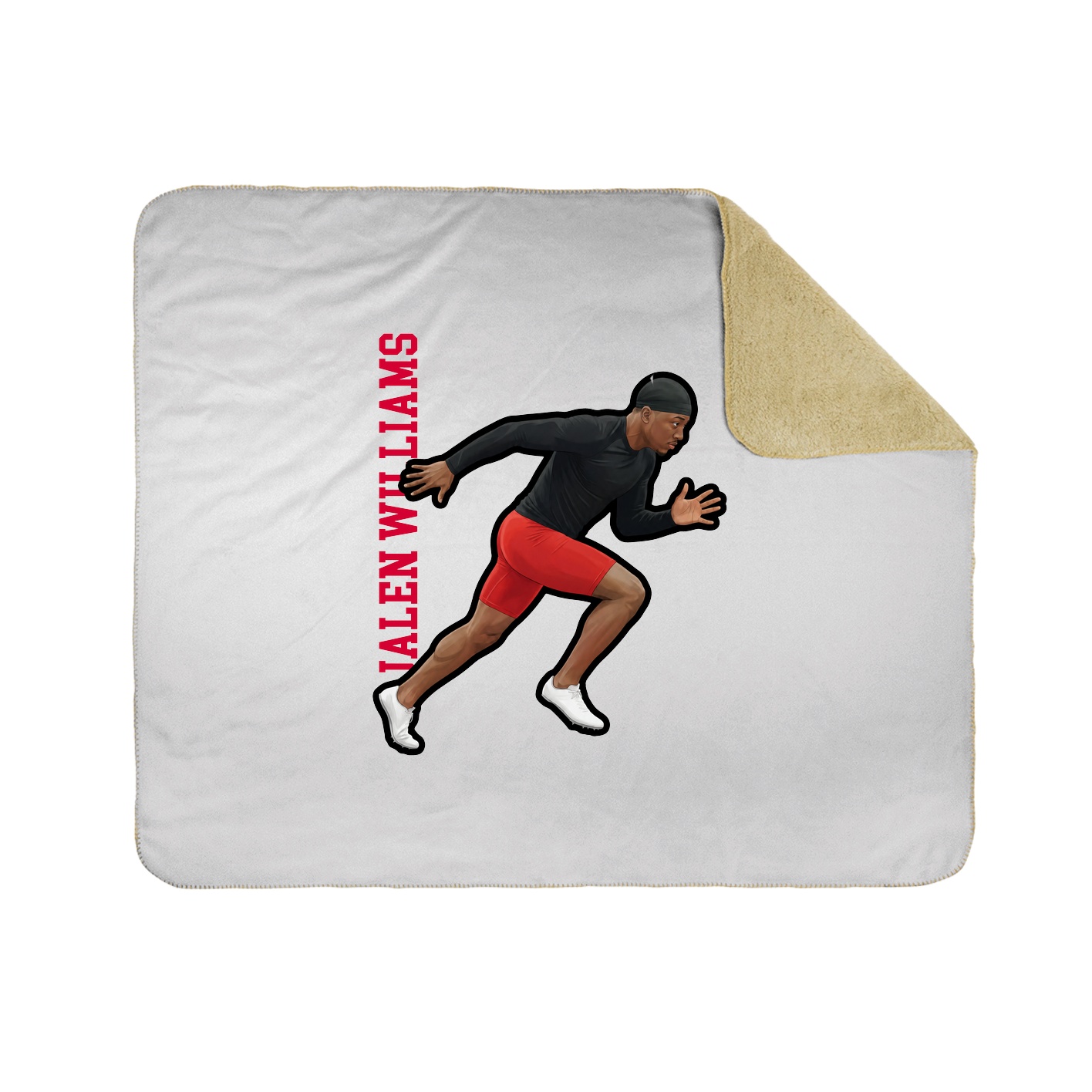 Throw Blanket — Name Vertical in White
