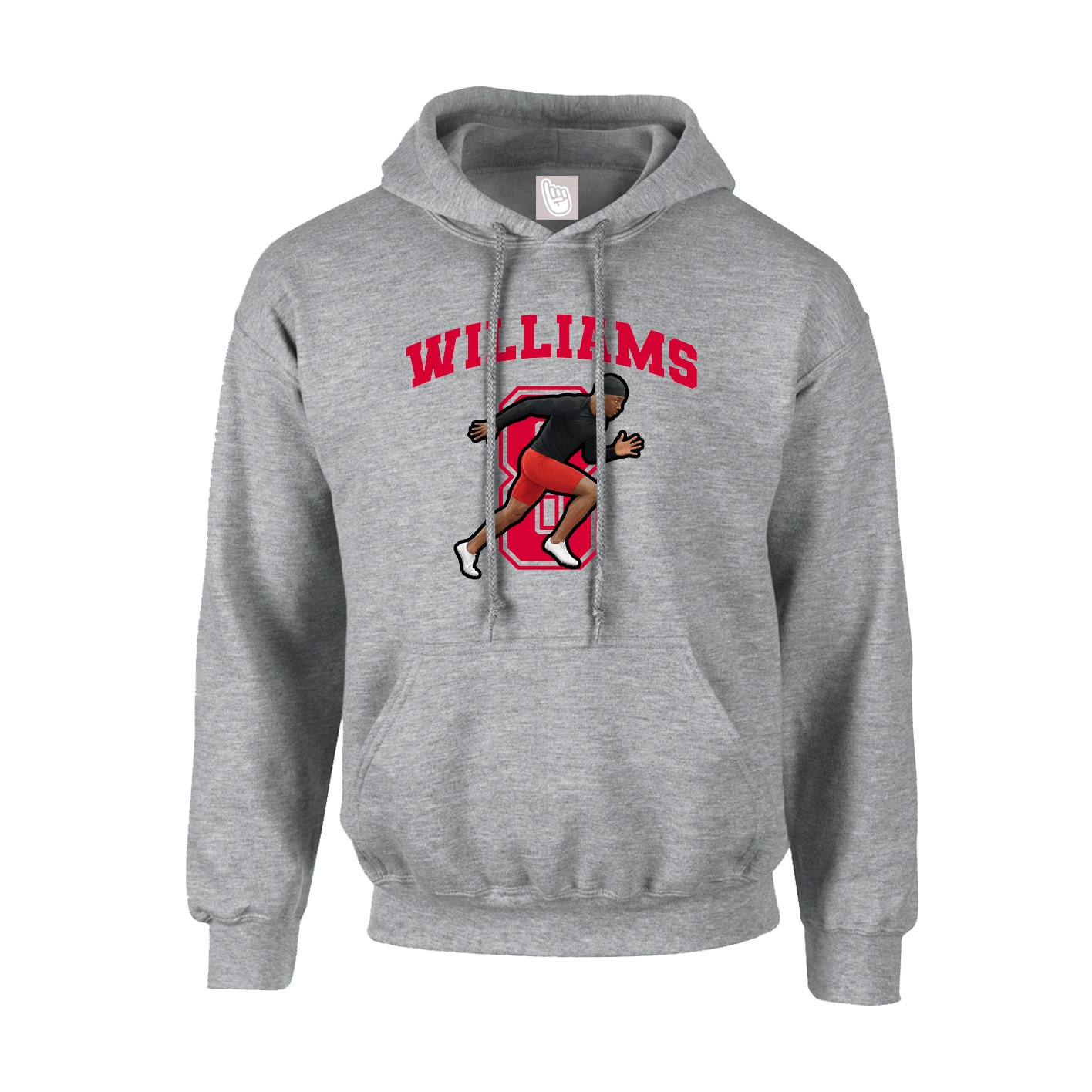 Youth Hoodie — Number in Grey