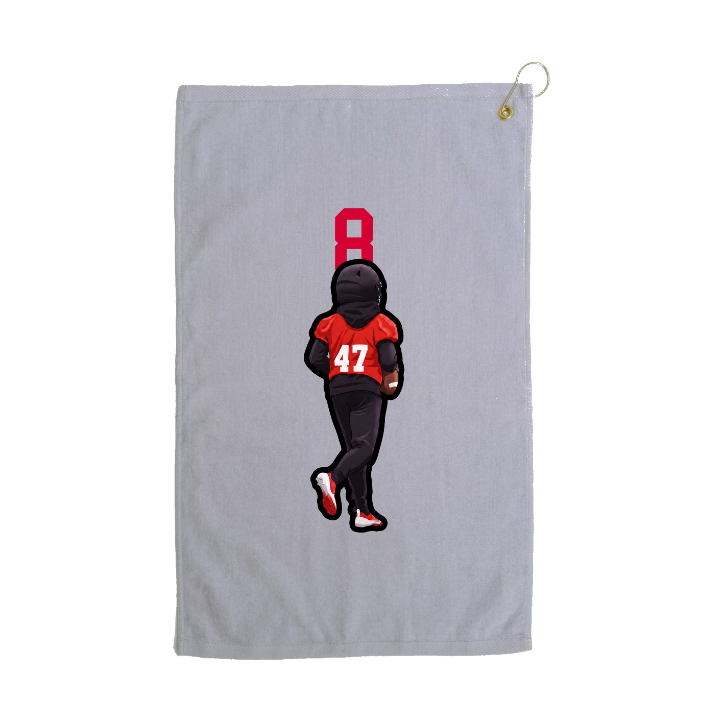 Golf Towel — Number Top in Grey