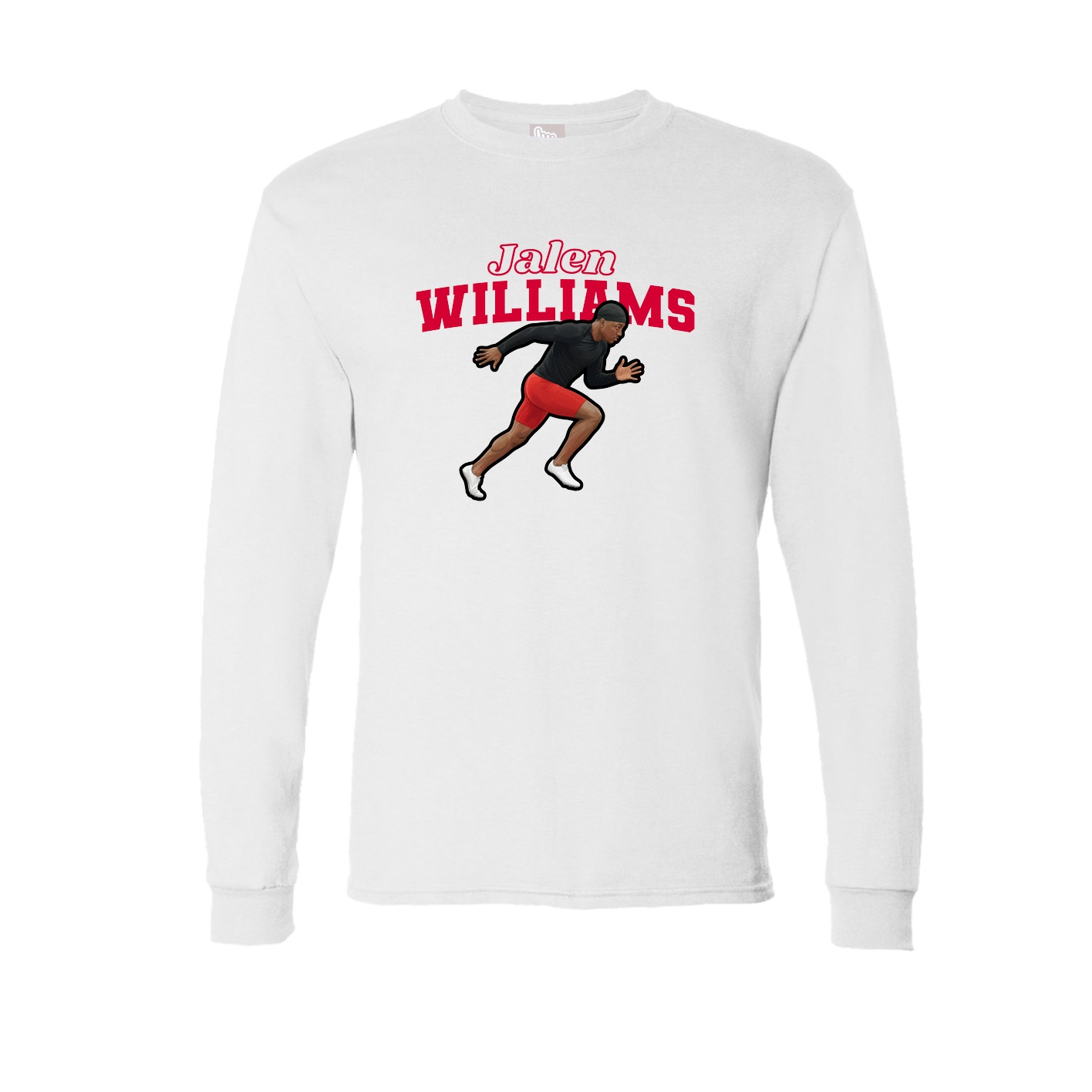 Long Sleeve Tee — Name Arch in White