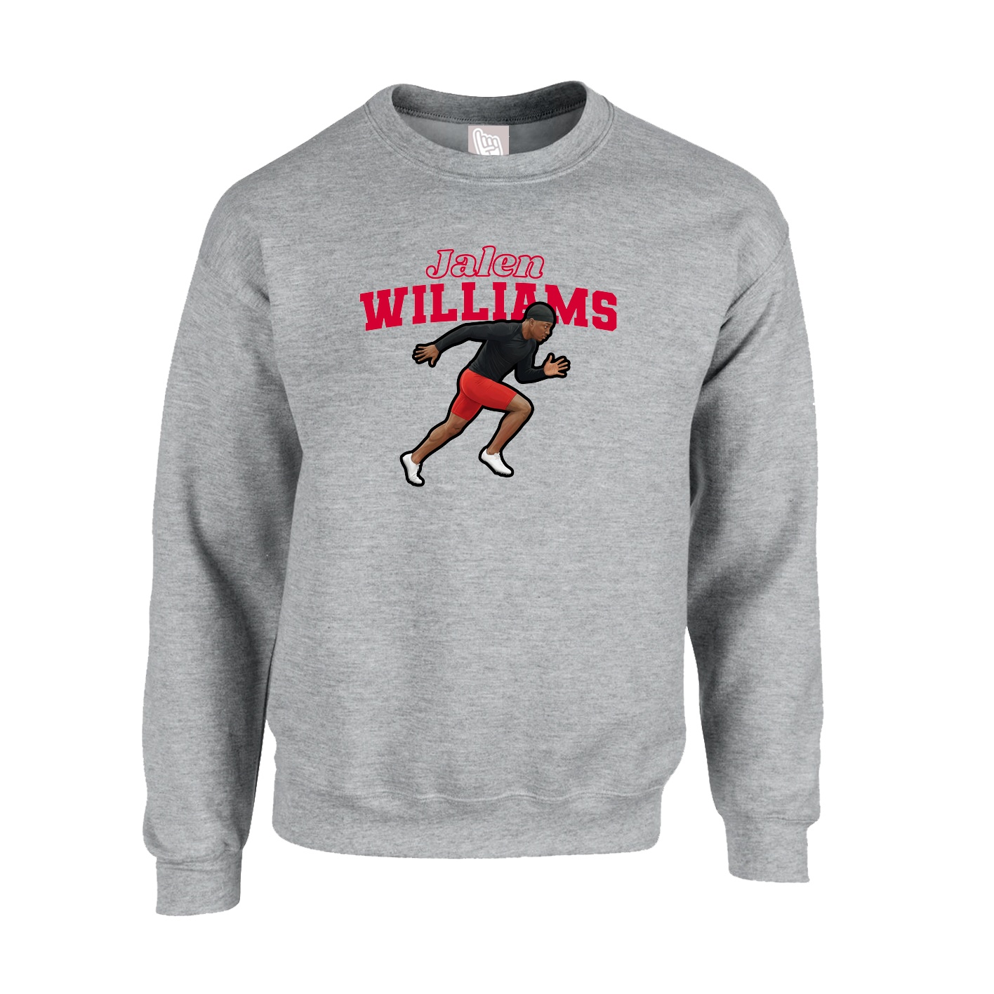 Fleece Crew — Name Arch in Grey