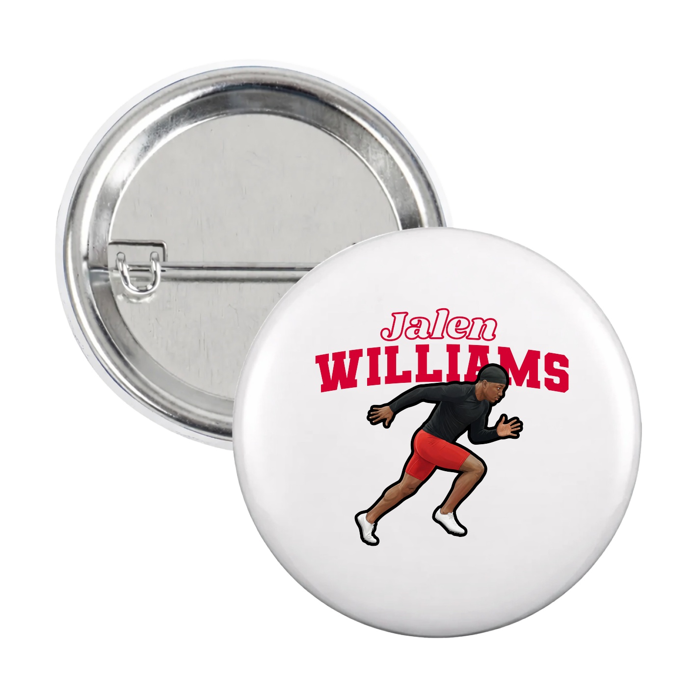 Game Day Button — Name Arch in White
