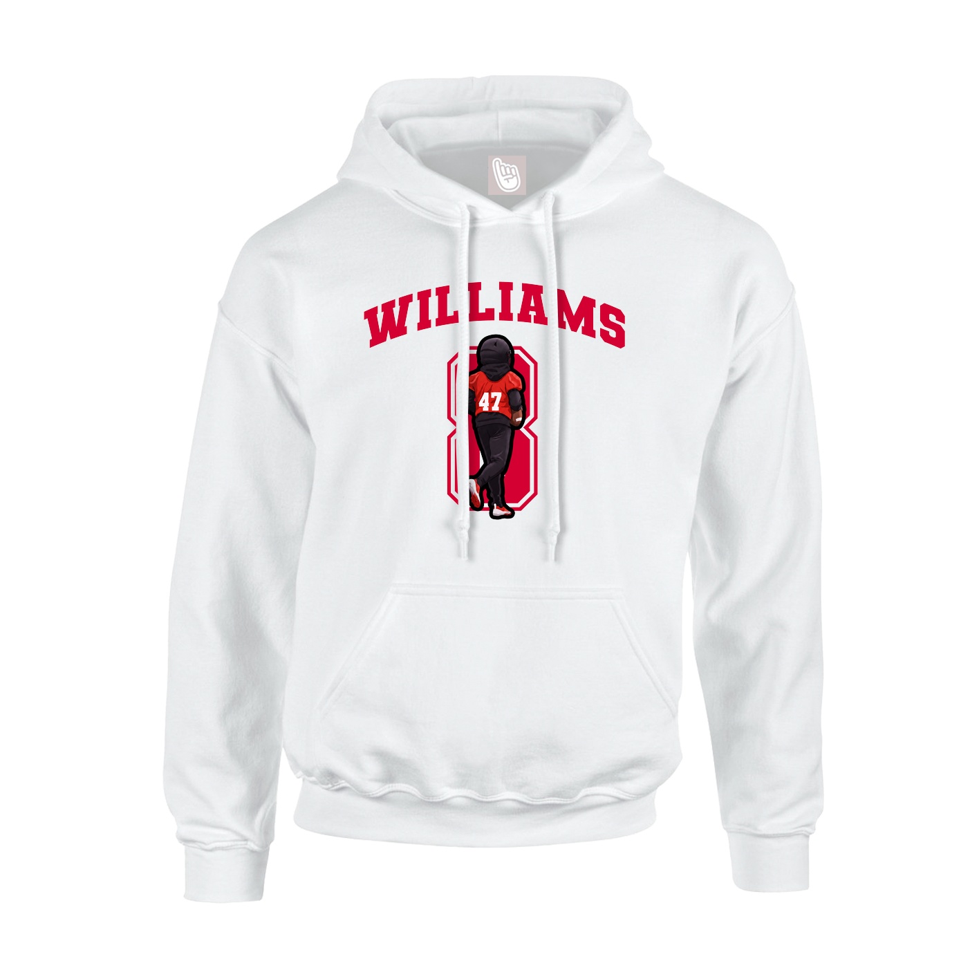 Youth Hoodie — Number in White