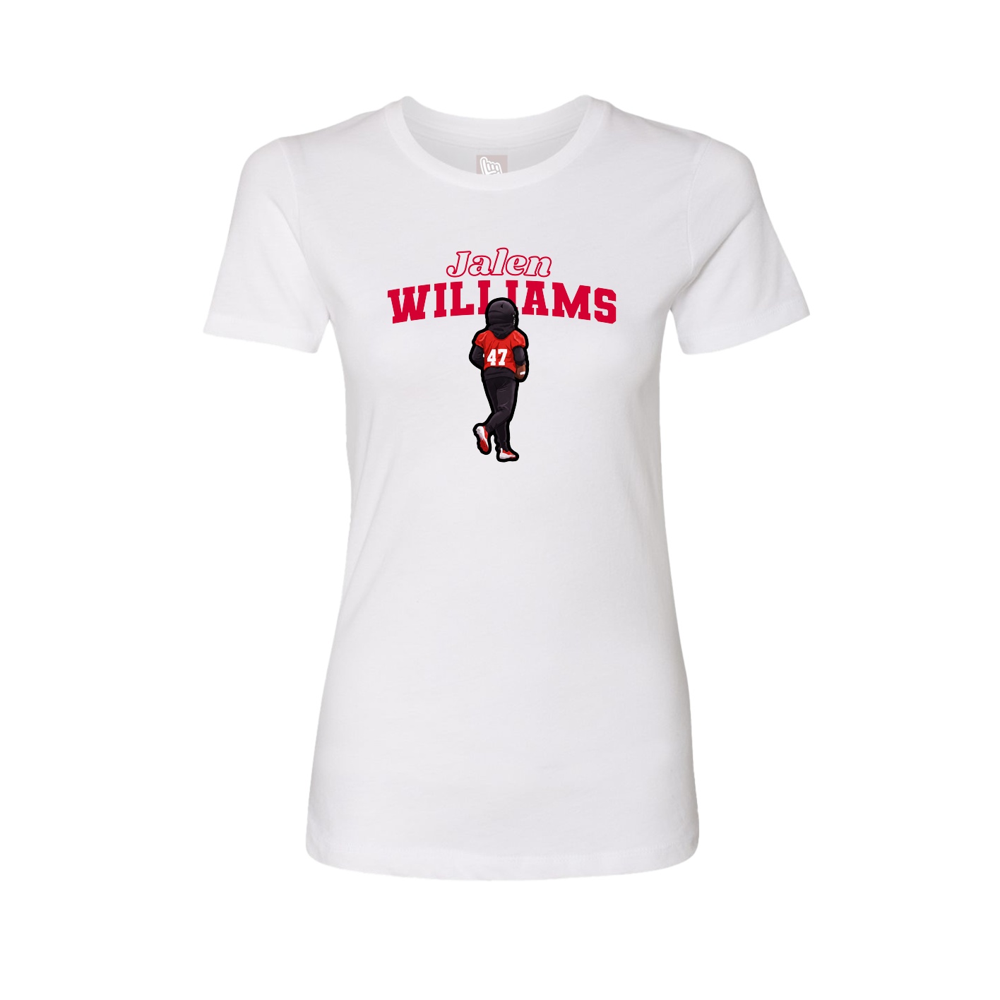 Fitted Women's Tee — Name Arch in White