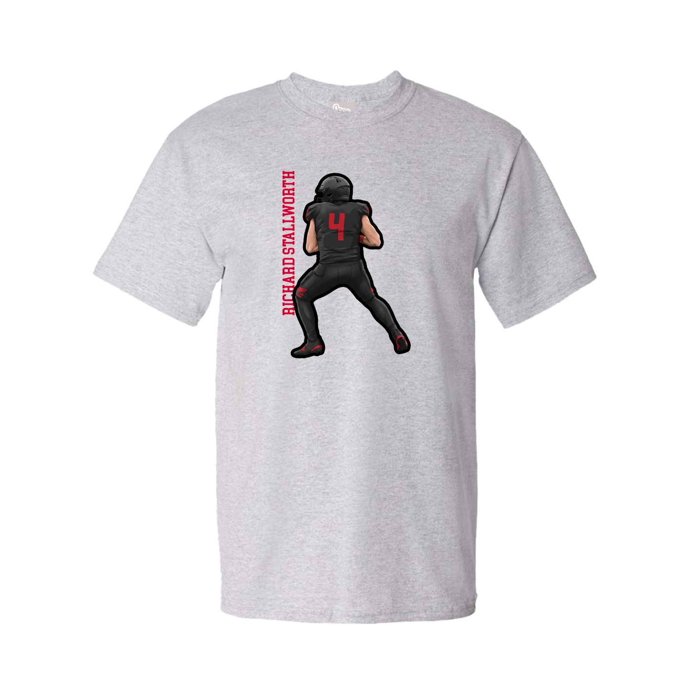Youth Tee — Name Vertical in Grey