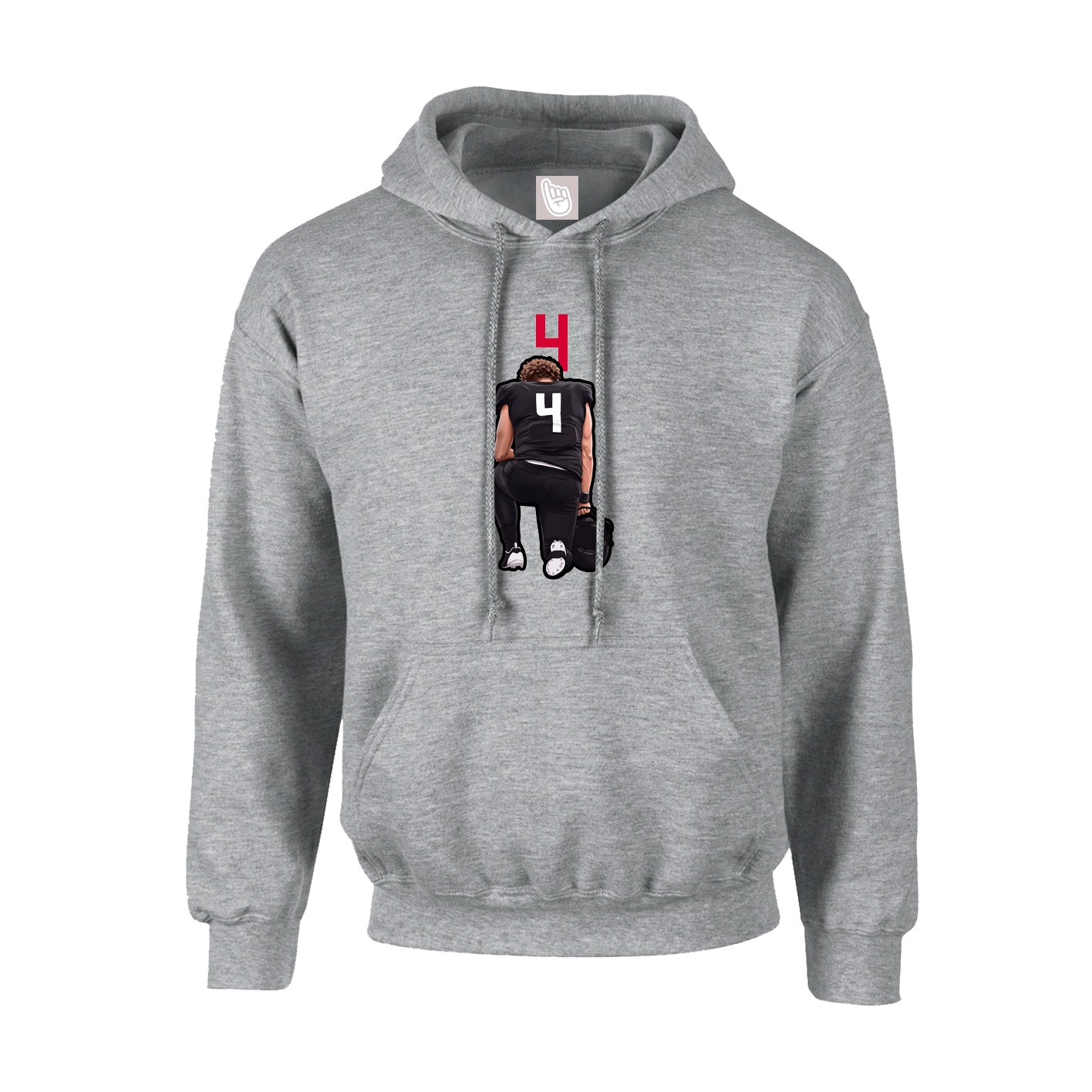 Youth Hoodie — Number Top in Grey