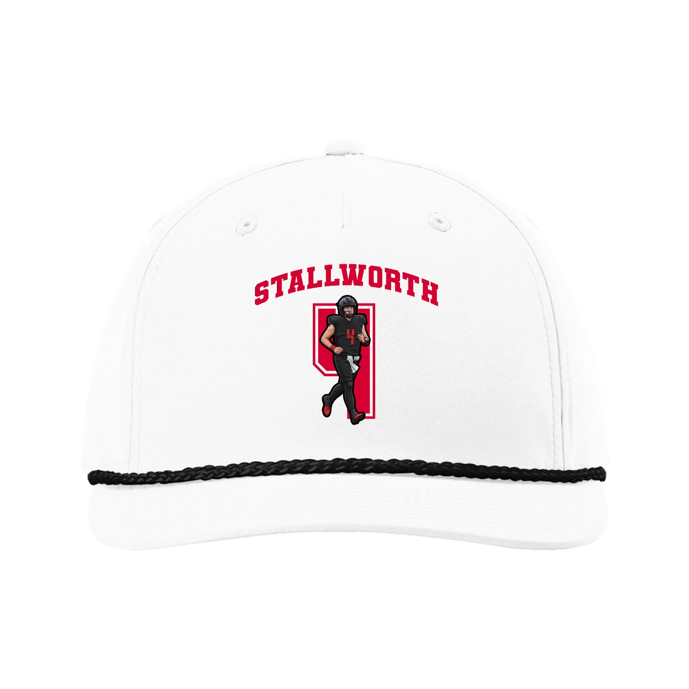 Five-Panel Classic Rope Cap — Number in White