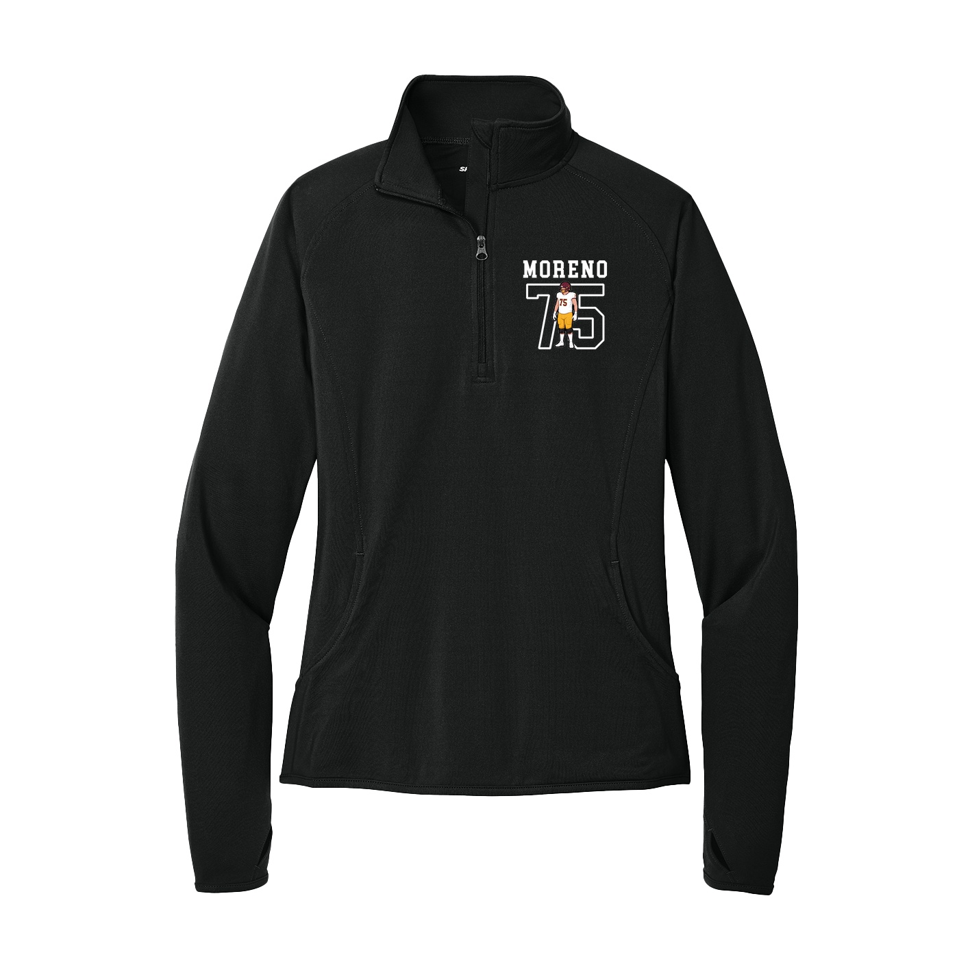 Women's Q-Zip Pullover — Shirsey in Black