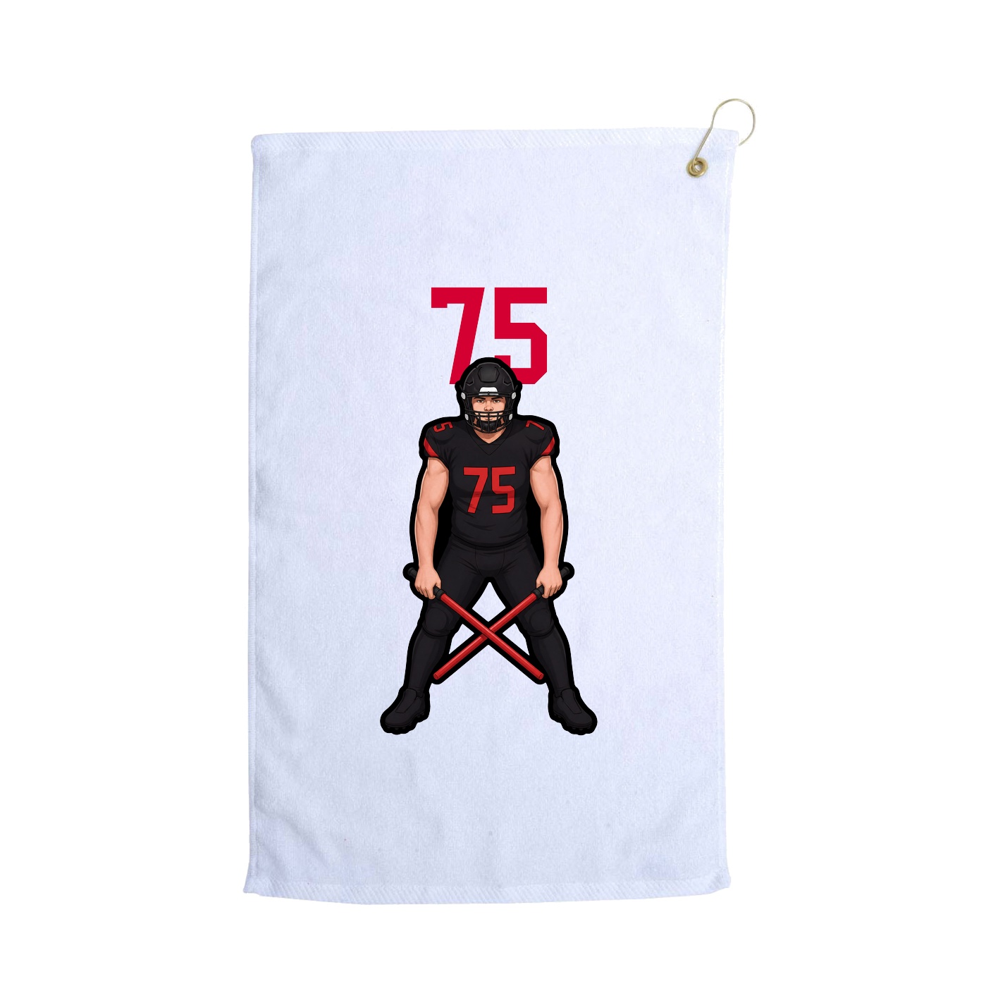 Golf Towel — Number Top in White