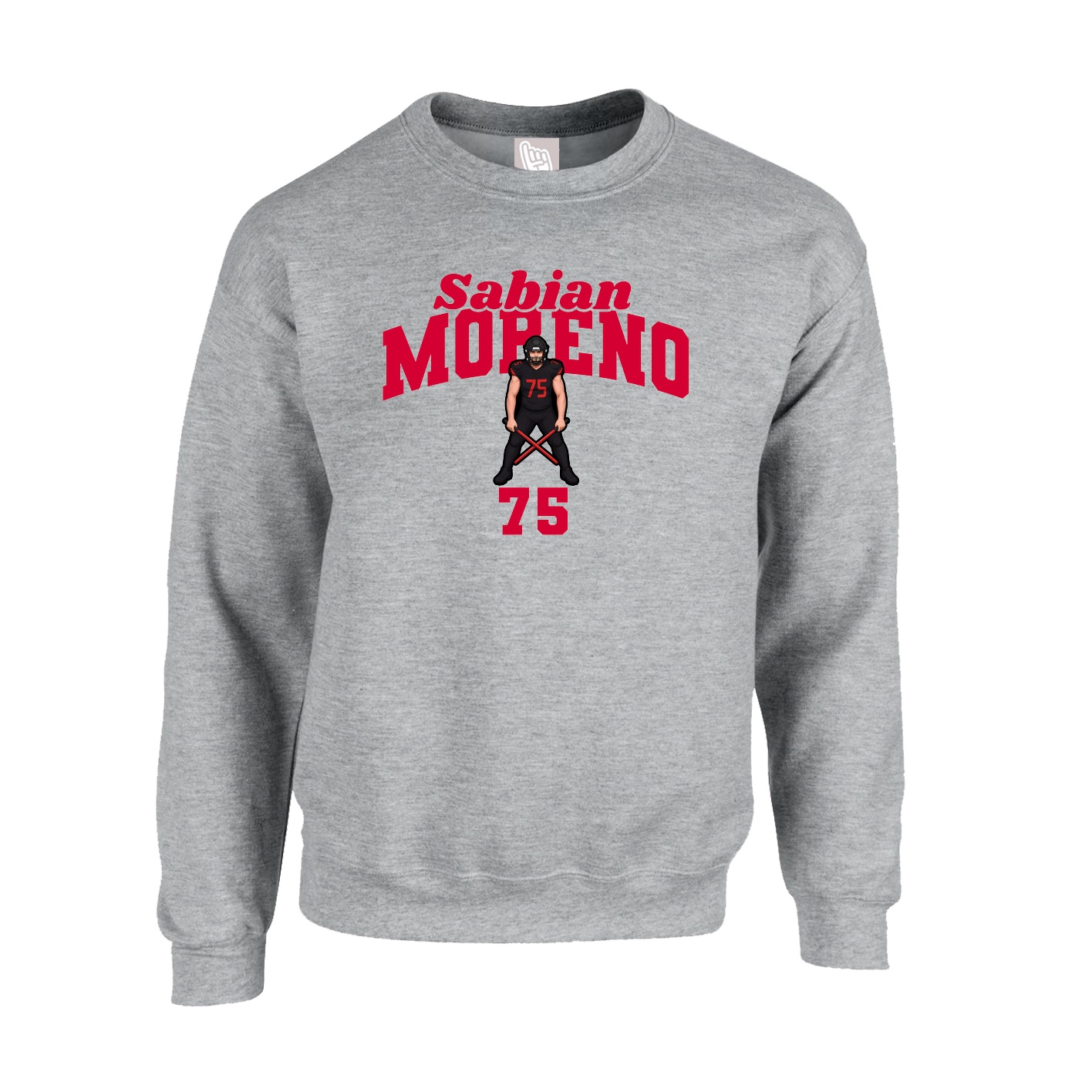 Fleece Crew — Signature Arch in Grey