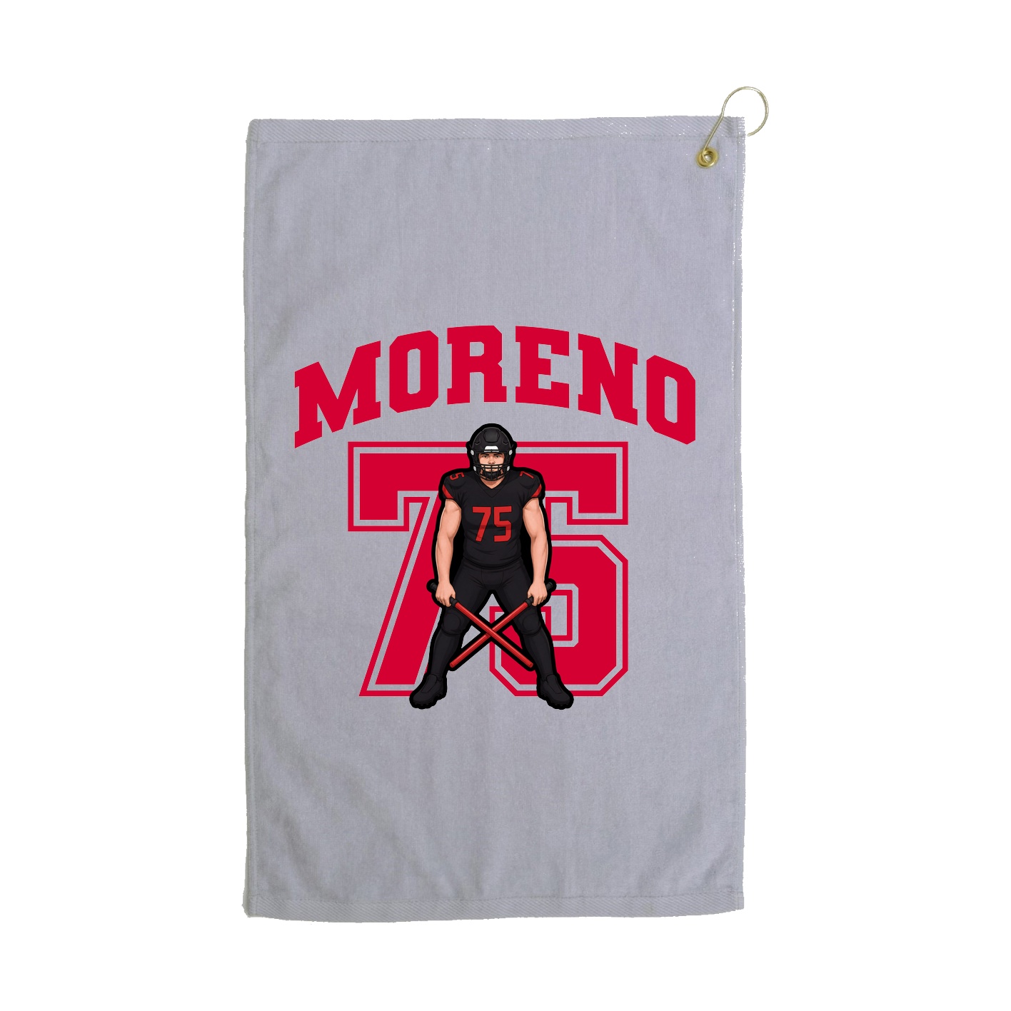 Golf Towel — Number in Grey