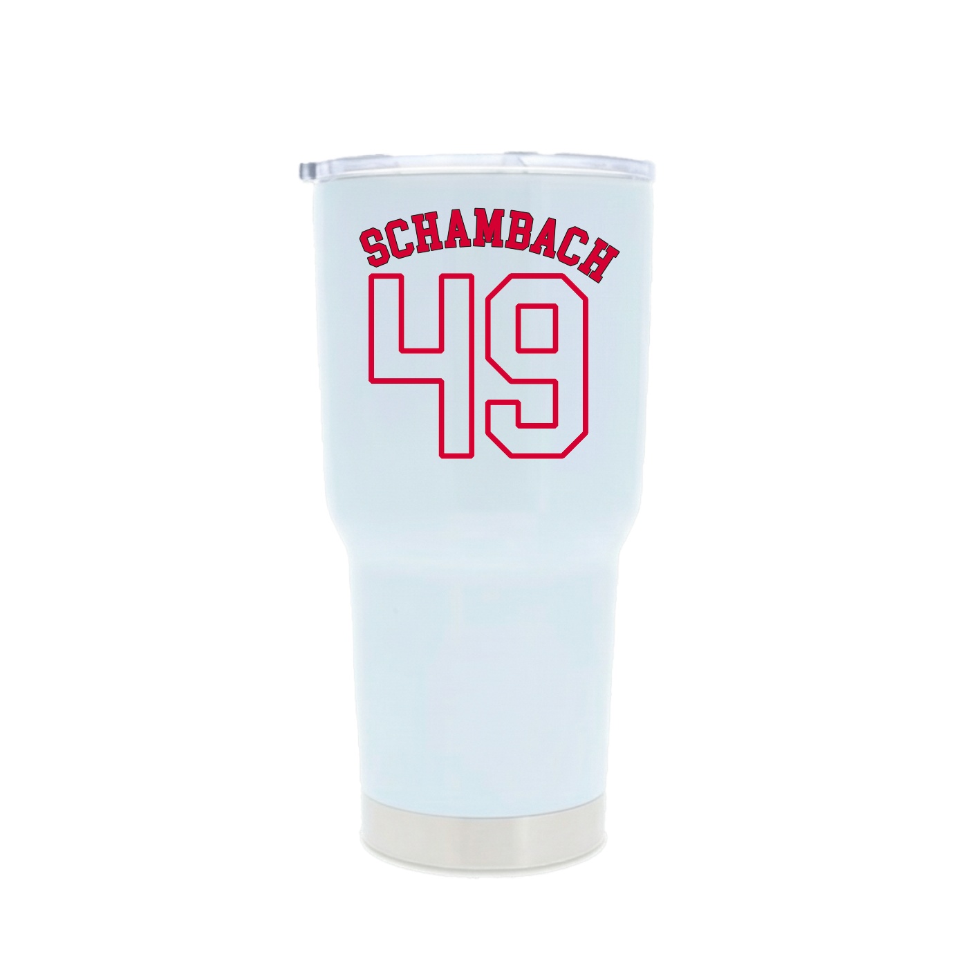 30oz Stainless Steel Tumbler — Shirsey Arch in White