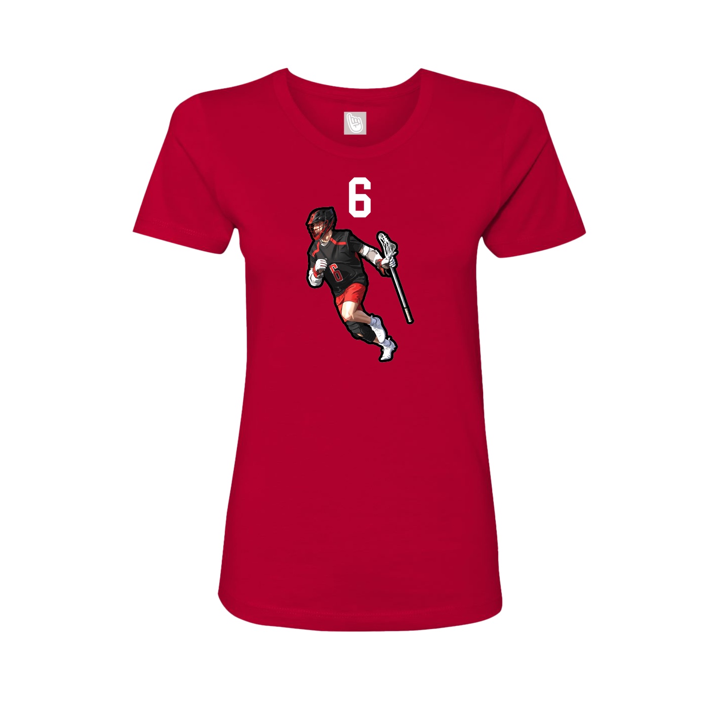 Fitted Women's Tee — Number Top in Red