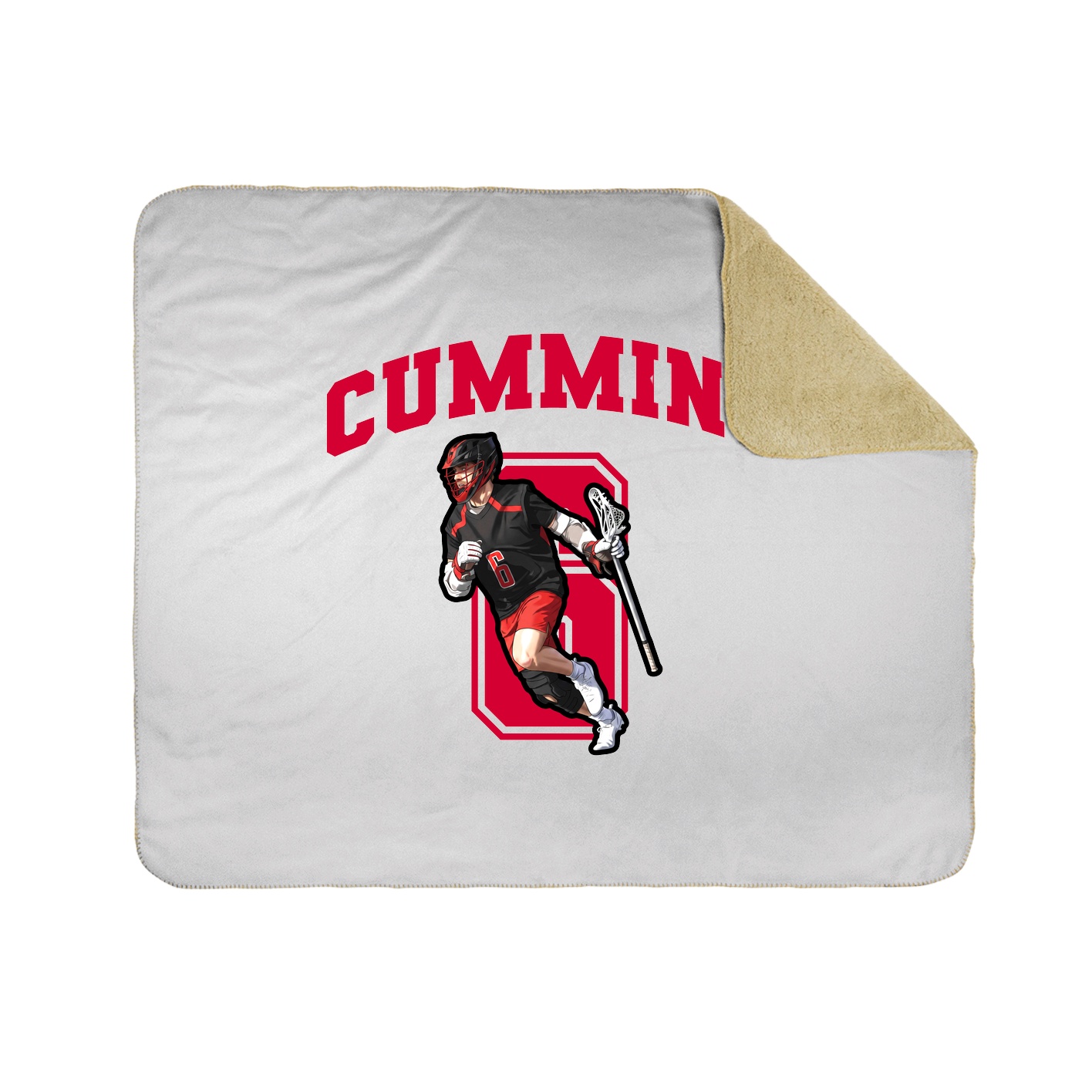 Throw Blanket — Number in White