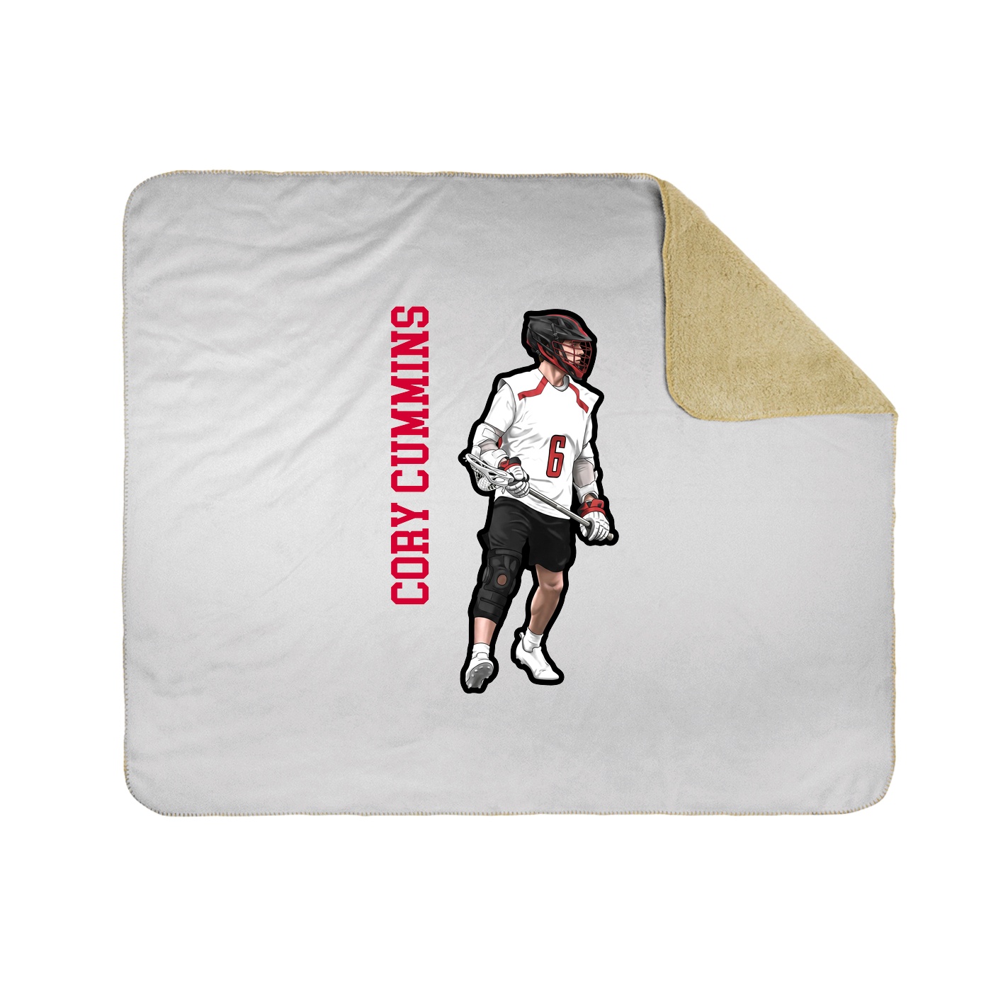 Throw Blanket — Name Vertical in White