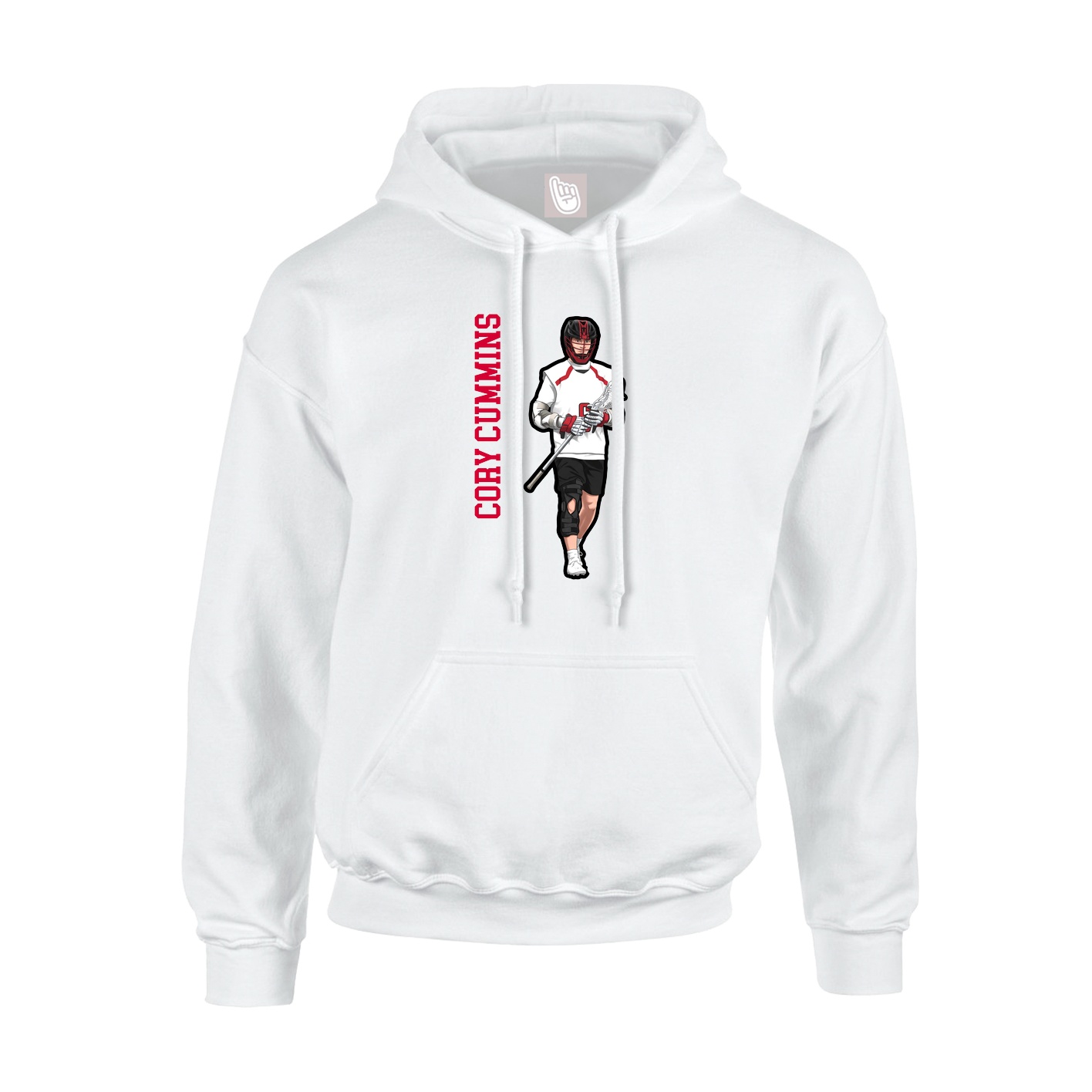 Hoodie — Name Vertical in White