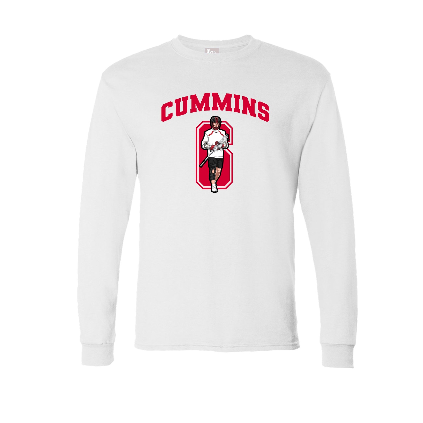 Long Sleeve Tee — Number in White