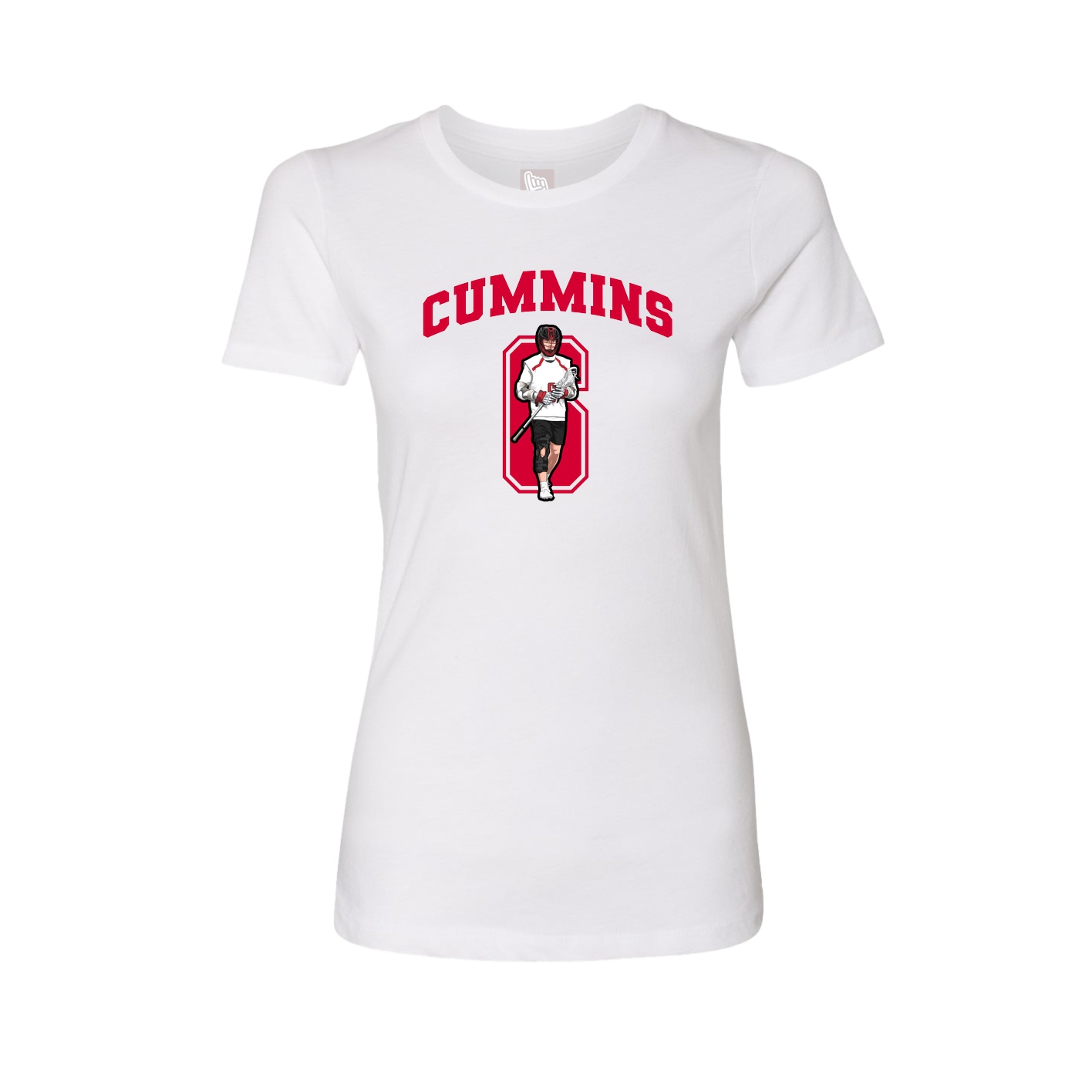 Fitted Women's Tee — Number in White