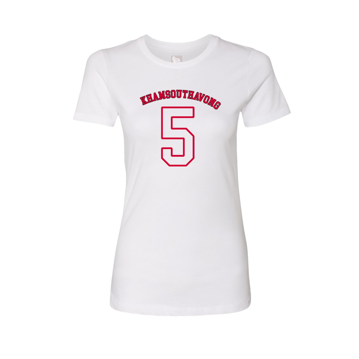 Fitted Women's Tee — Shirsey Arch in White