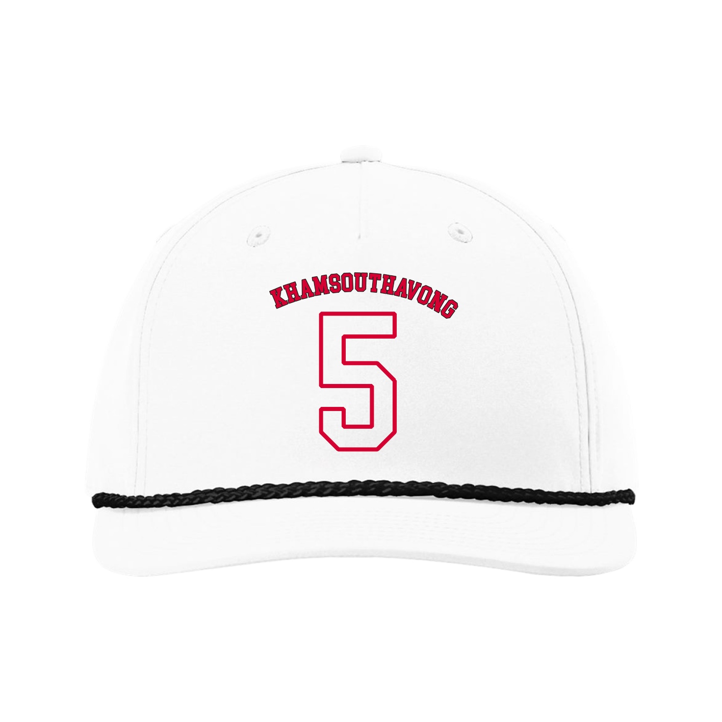 Five-Panel Classic Rope Cap — Shirsey Arch in White